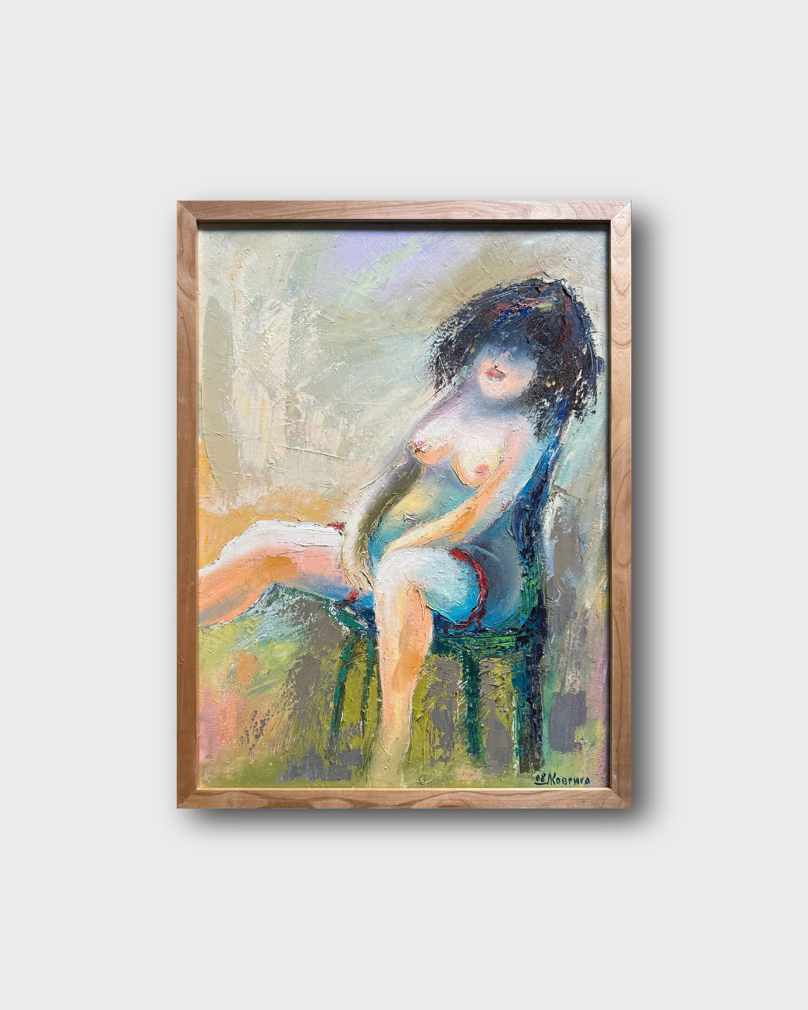 Abstract Oil painting with frame Figure K. Leonid - 13