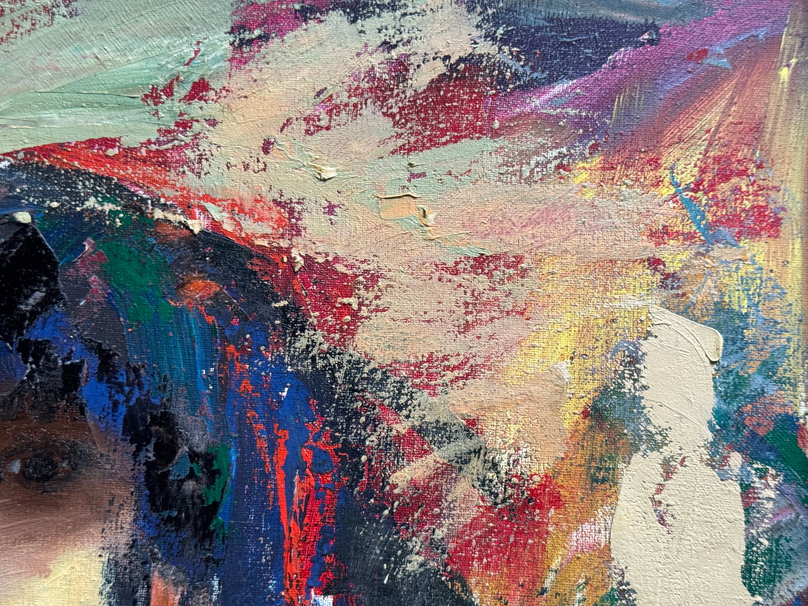 Abstract Oil painting with frame Figure K. Leonid - 11