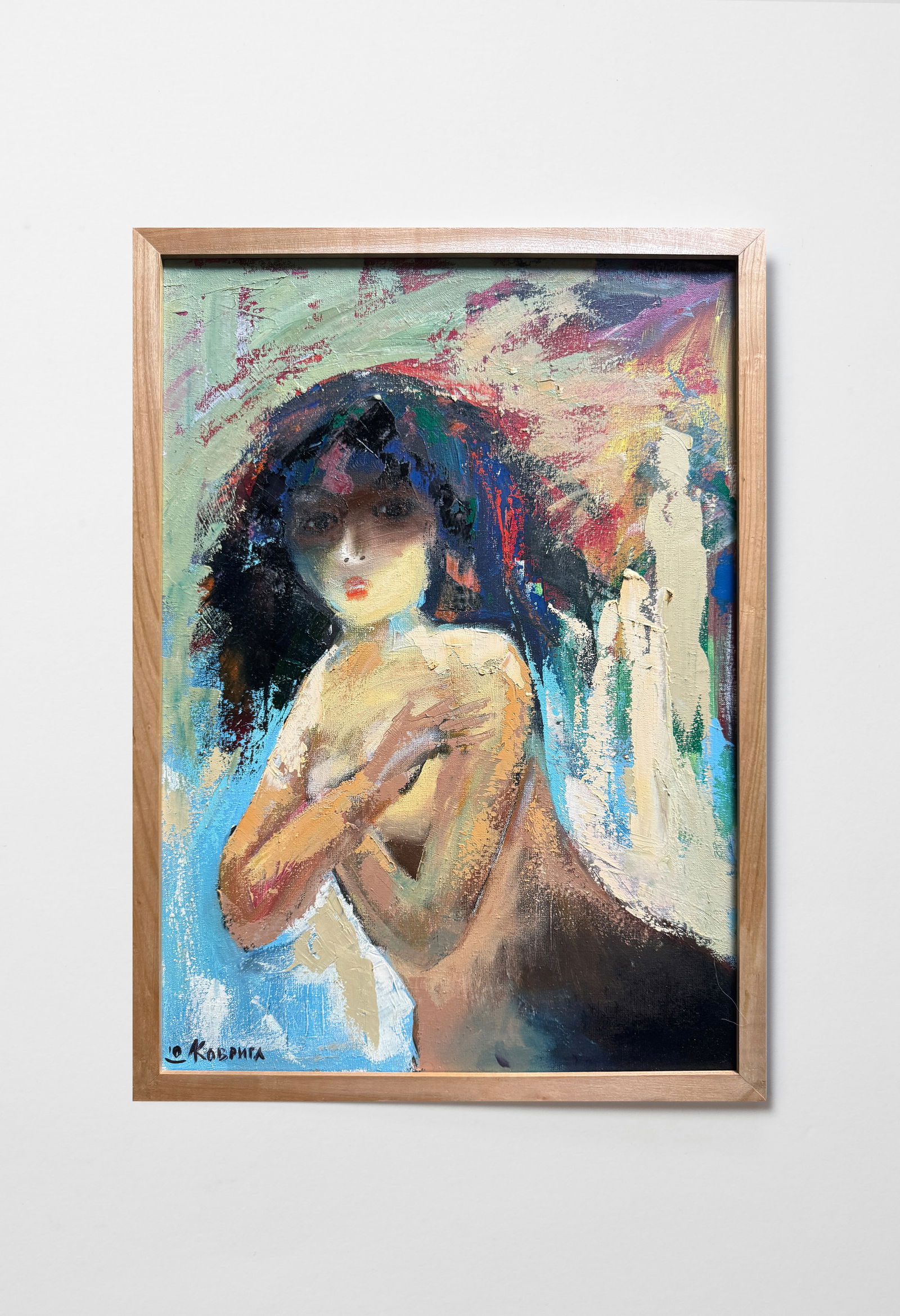 Abstract Oil painting with frame Figure K. Leonid - 2