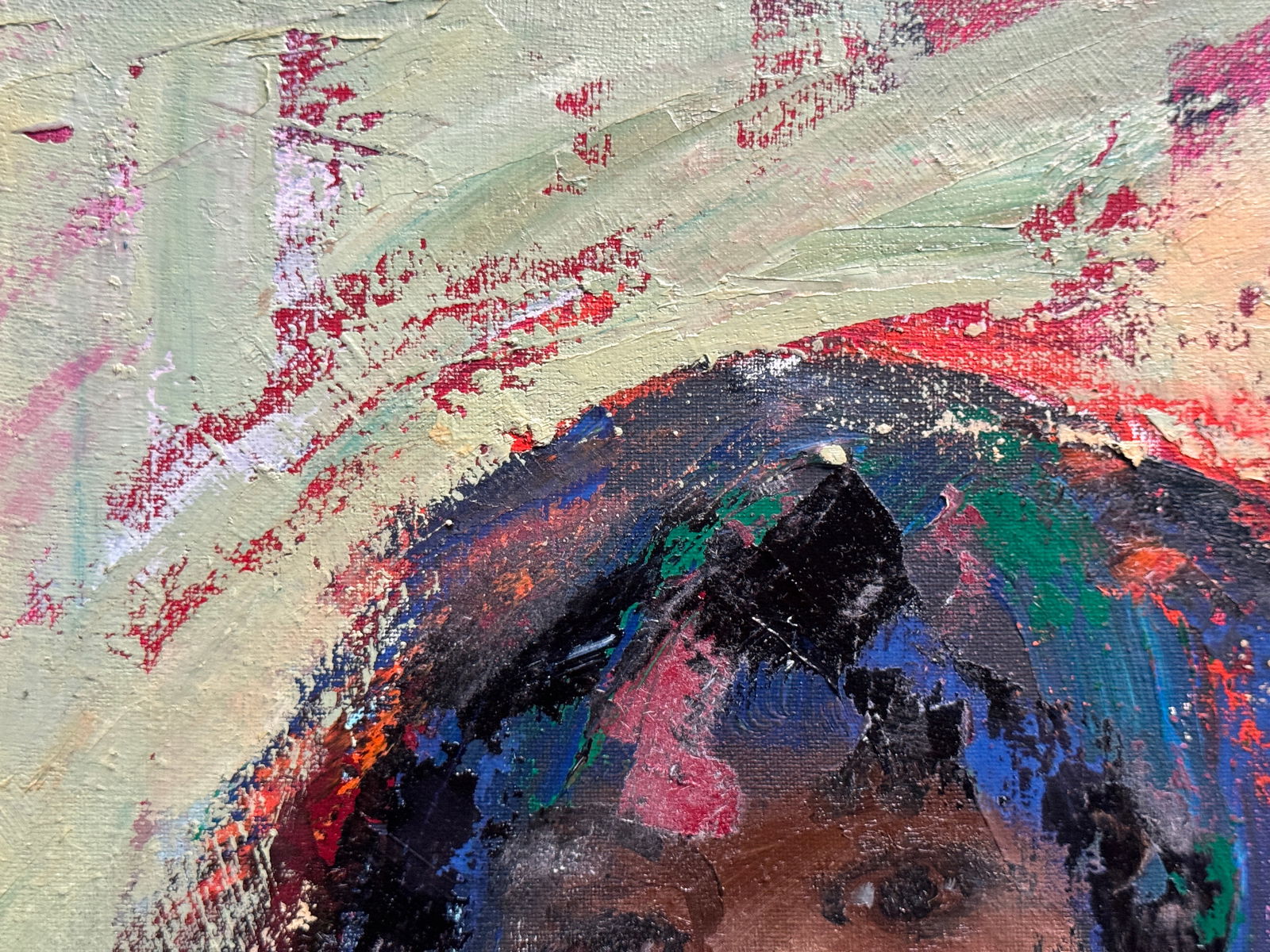 Abstract Oil painting with frame Figure K. Leonid - 3