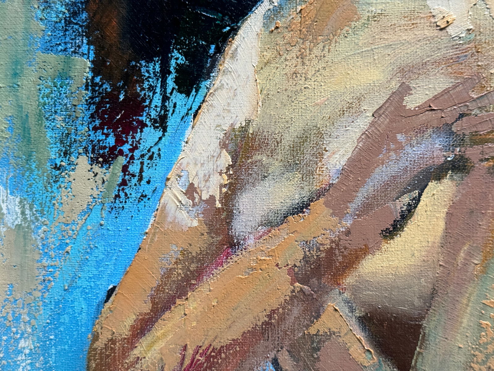 Abstract Oil painting with frame Figure K. Leonid - 5