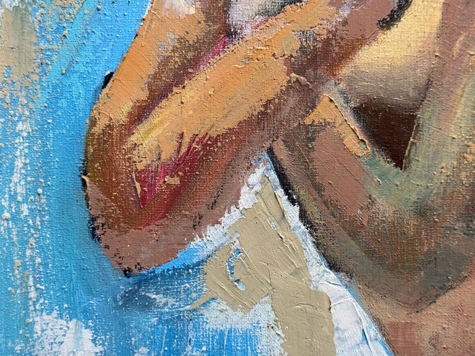 Abstract Oil painting with frame Figure K. Leonid - 6