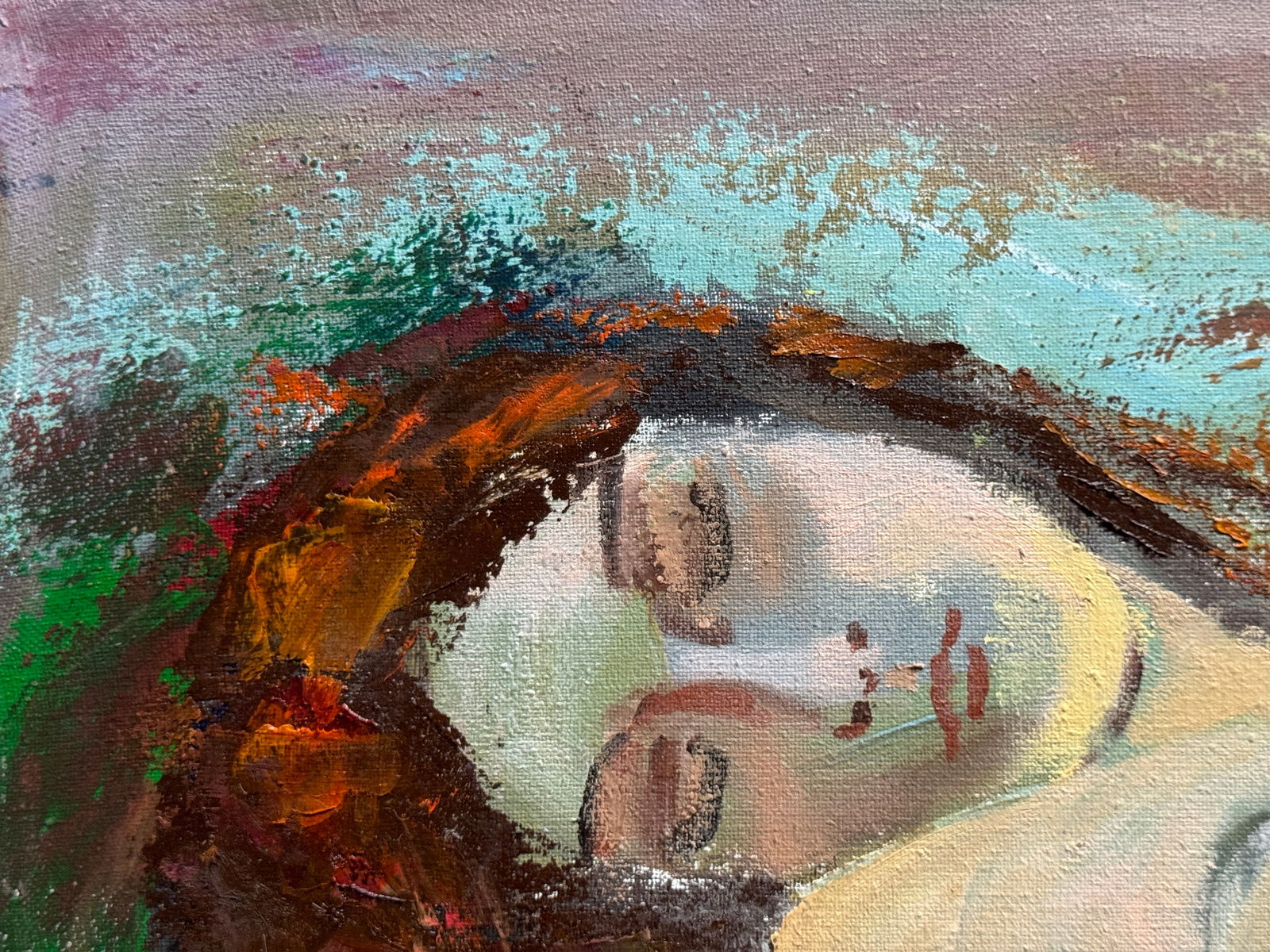 Abstract Oil painting with frame Nu K. Leonid - 2