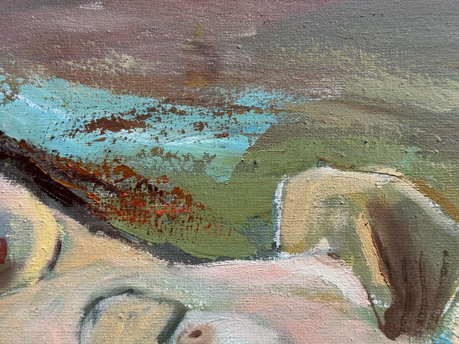 Abstract Oil painting with frame Nu K. Leonid - 7