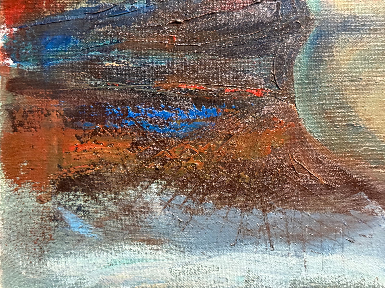 Abstract Oil painting with frame Figures K. Leonid - 4