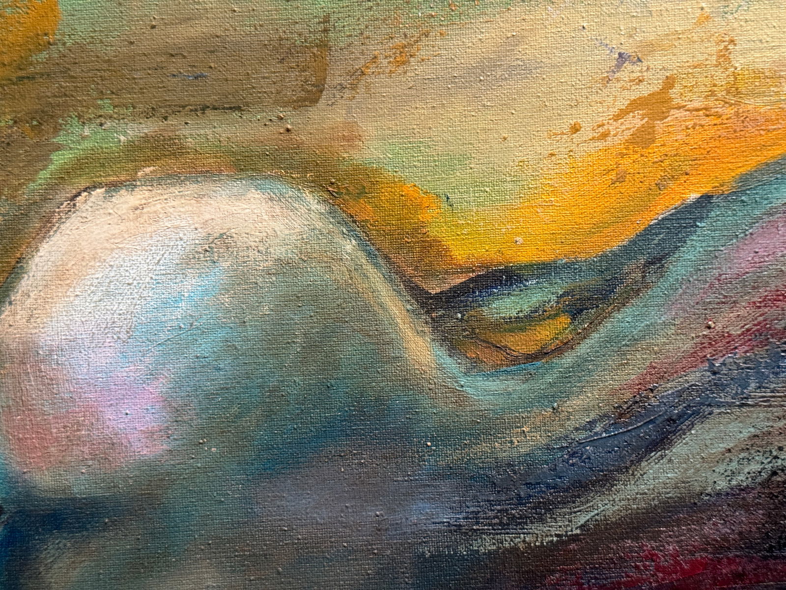 Abstract Oil painting with frame Figures K. Leonid - 6