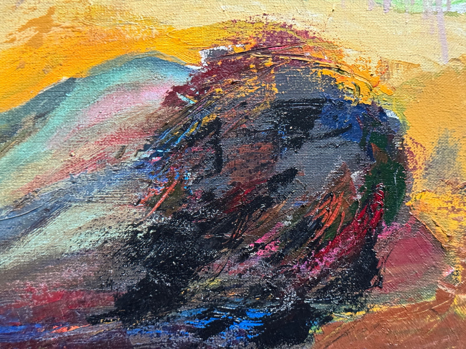 Abstract Oil painting with frame Figures K. Leonid - 9