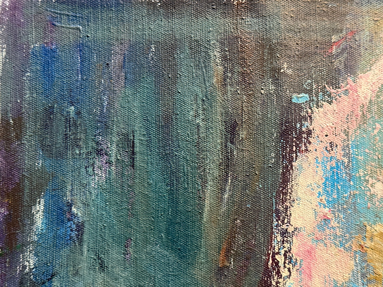 Abstract Oil painting with frame lady Figures K. Leonid - 2