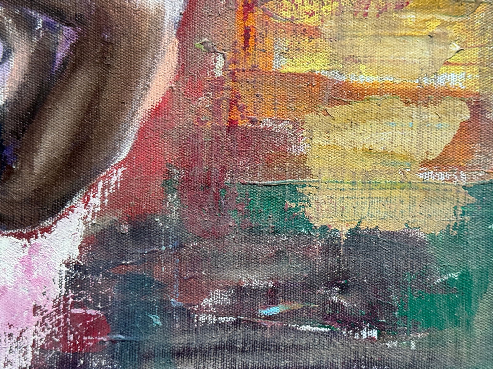 Abstract Oil painting with frame lady Figures K. Leonid - 6