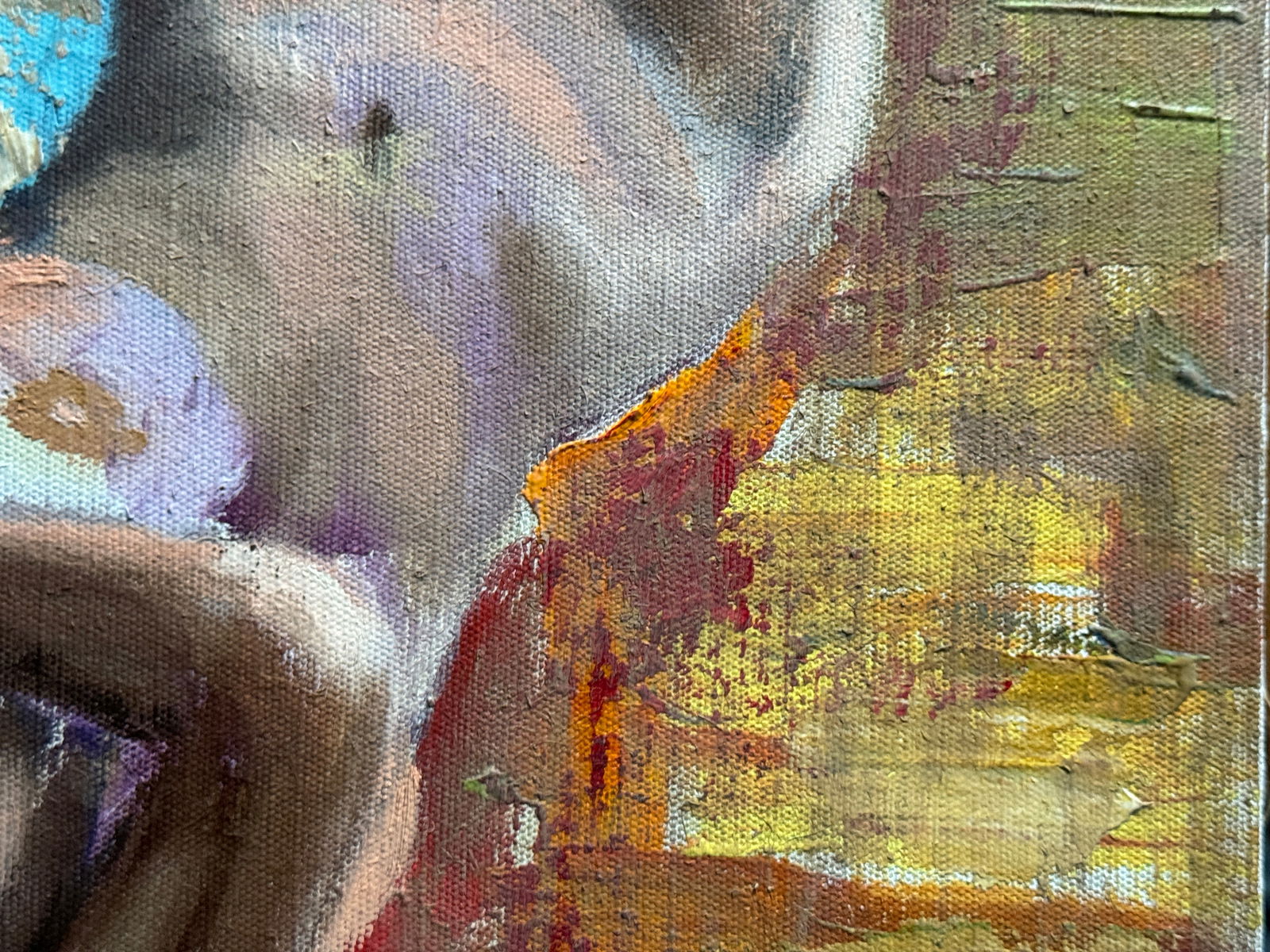 Abstract Oil painting with frame lady Figures K. Leonid - 7