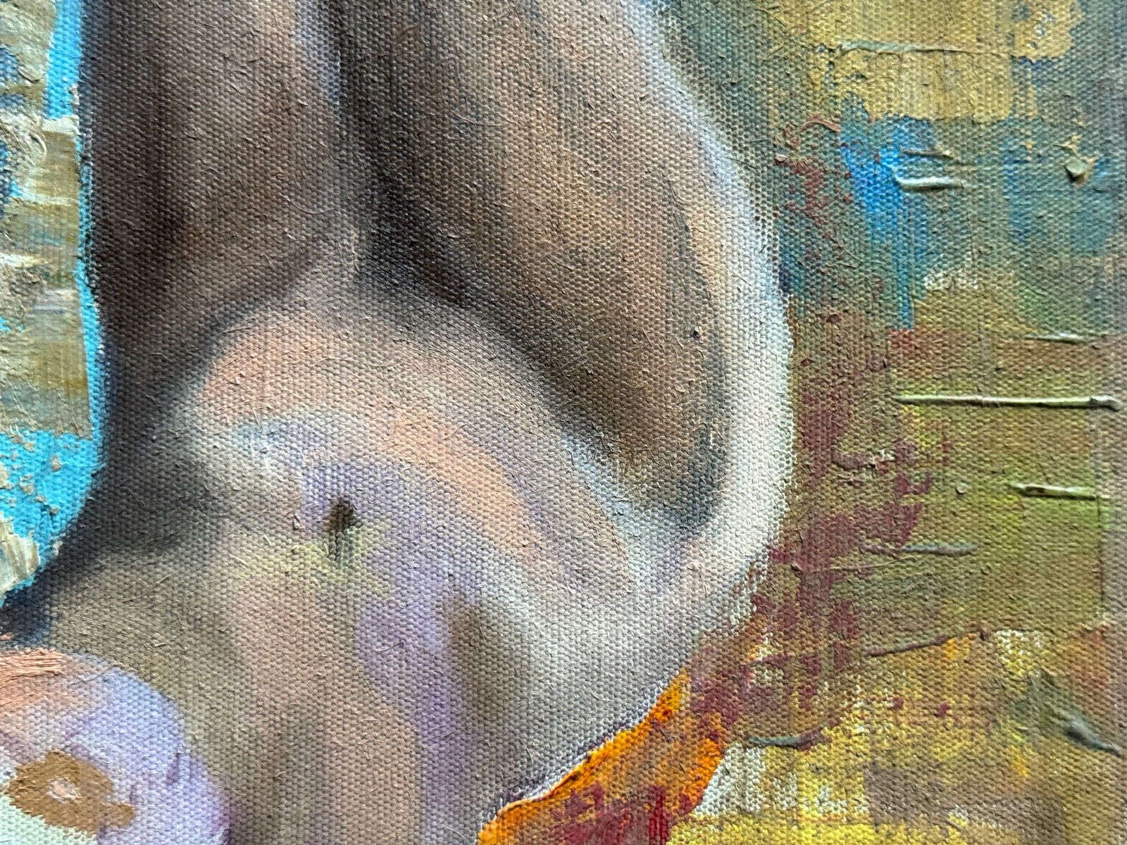 Abstract Oil painting with frame lady Figures K. Leonid - 8