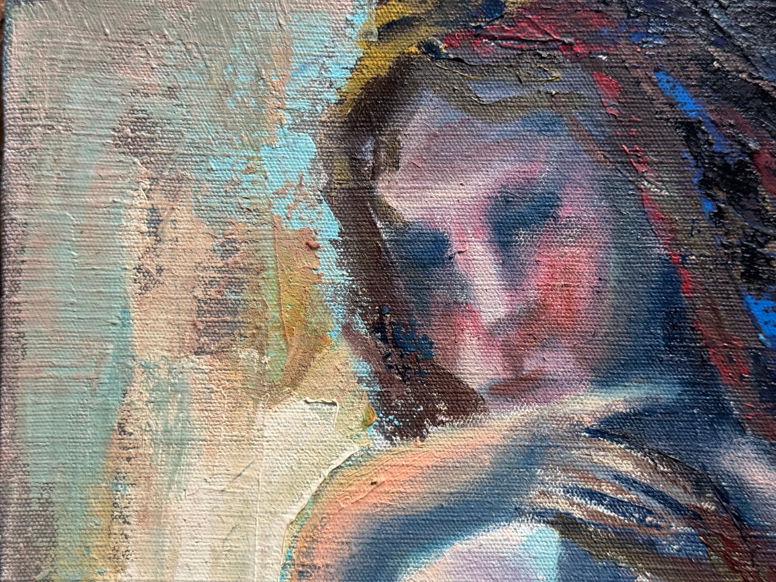 Abstract Oil painting with frame Nu K. Leonid - 2