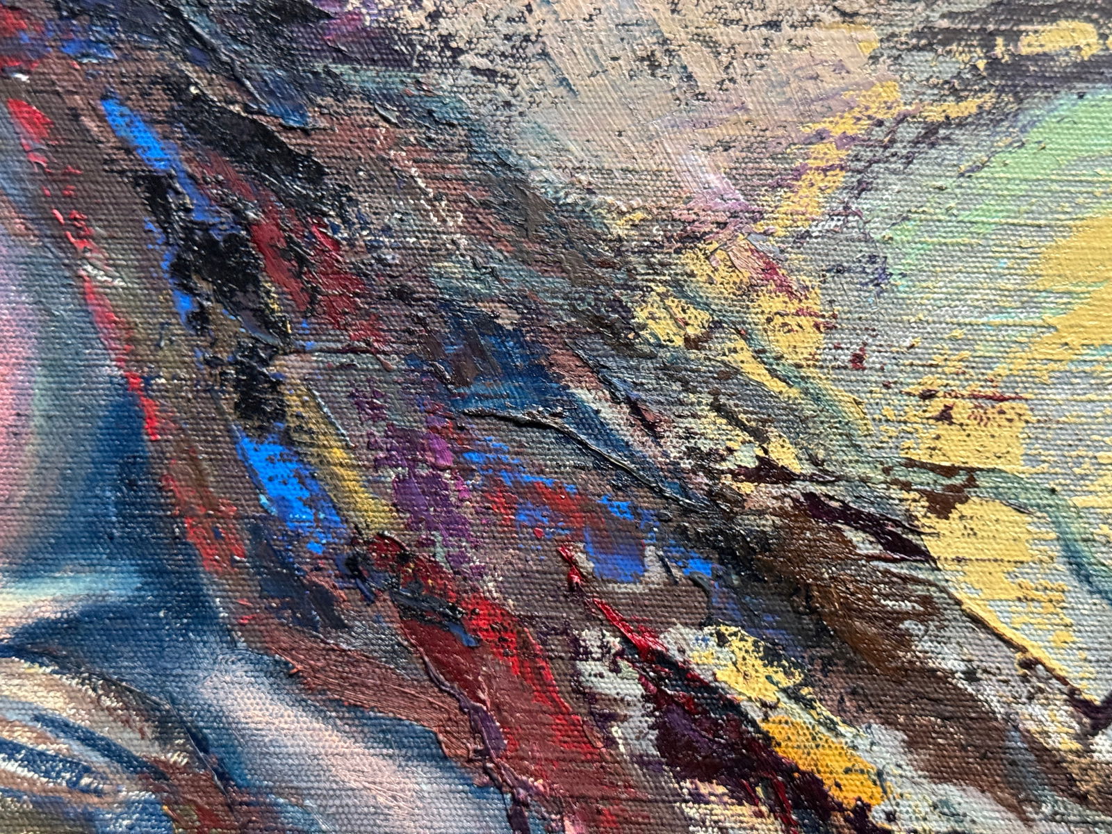 Abstract Oil painting with frame Nu K. Leonid - 7