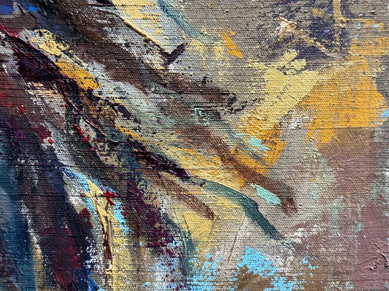 Abstract Oil painting with frame Nu K. Leonid - 9