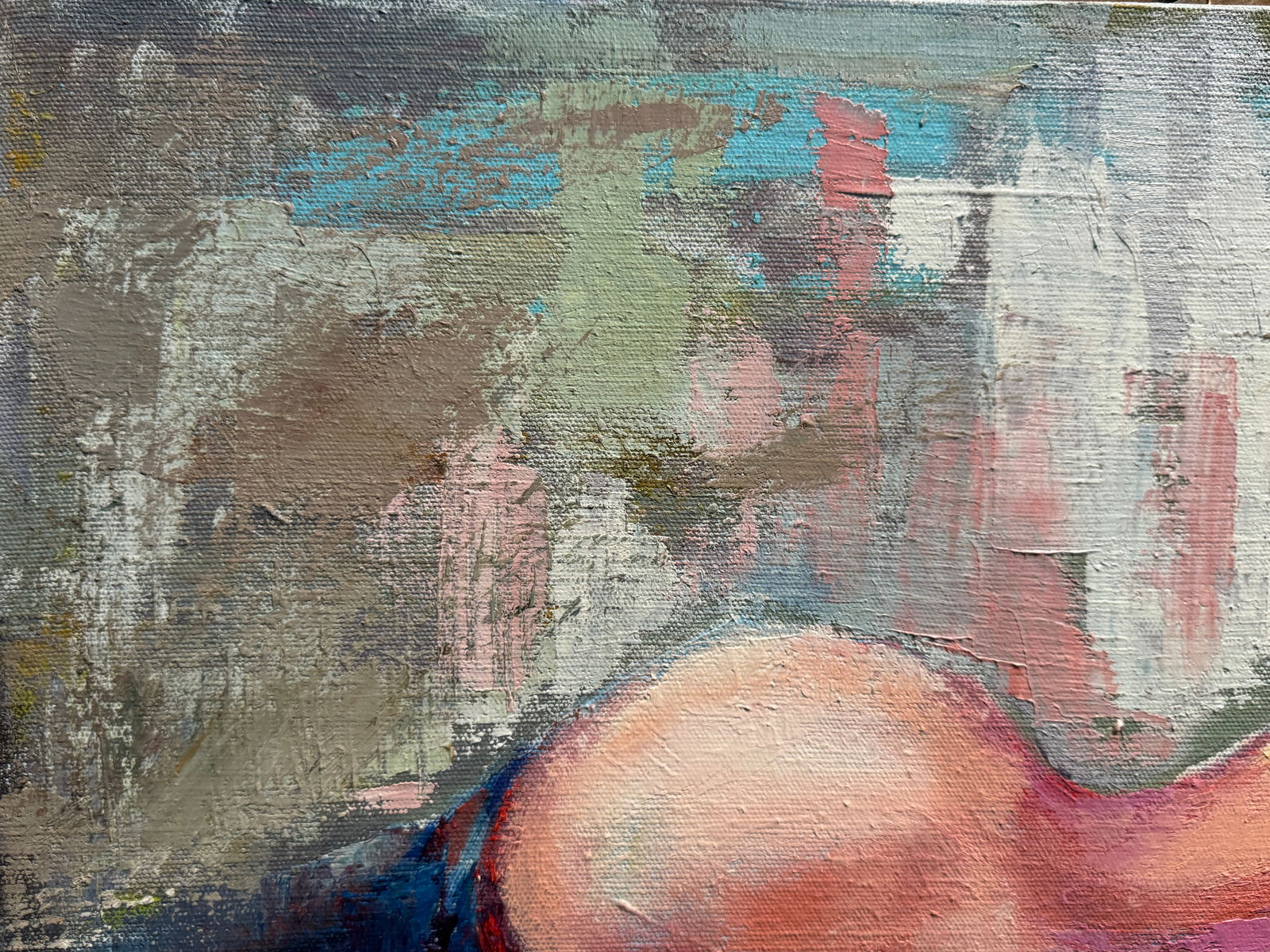 Abstract Oil painting with frame Figure K. Leonid - 2