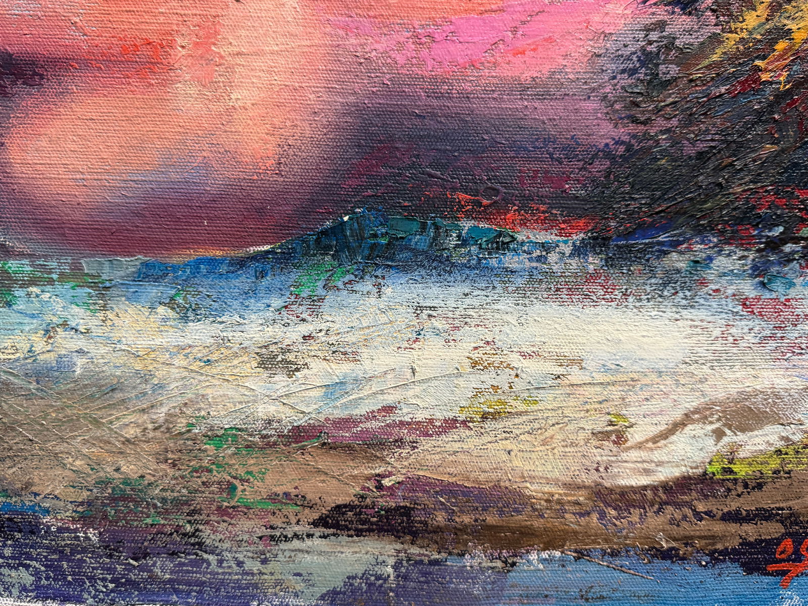 Abstract Oil painting with frame Figure K. Leonid - 5