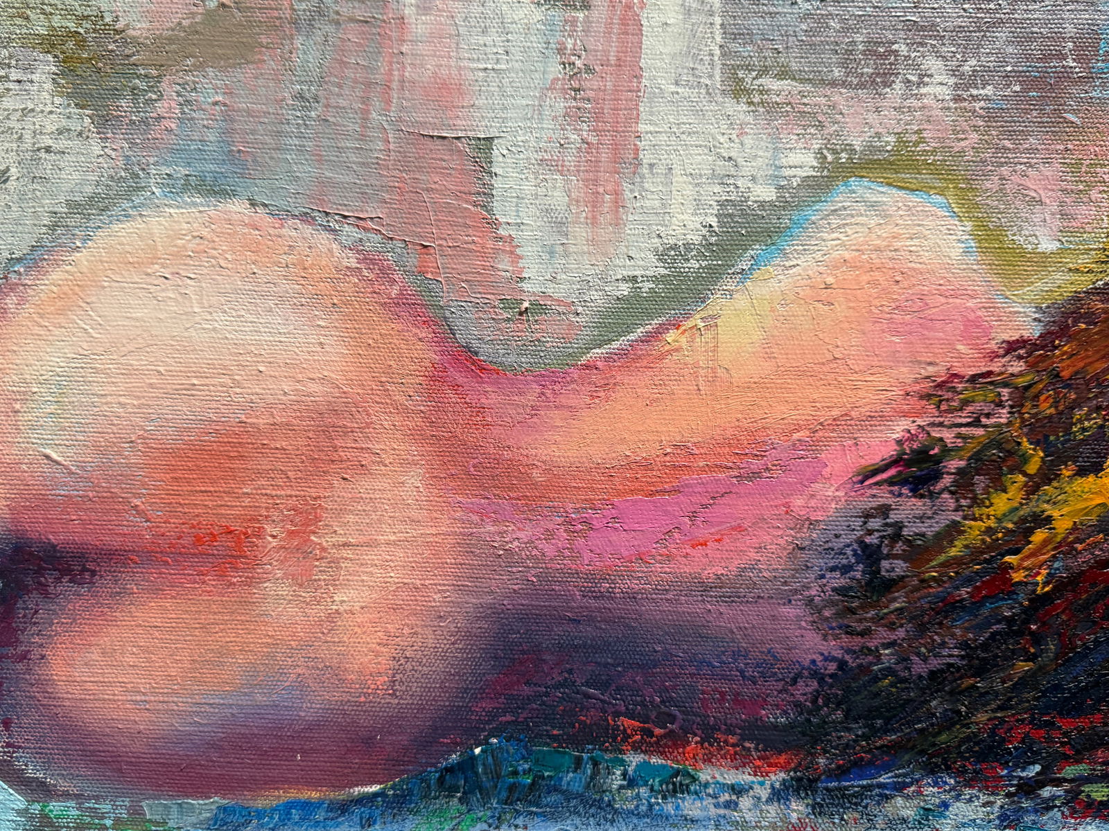 Abstract Oil painting with frame Figure K. Leonid - 6