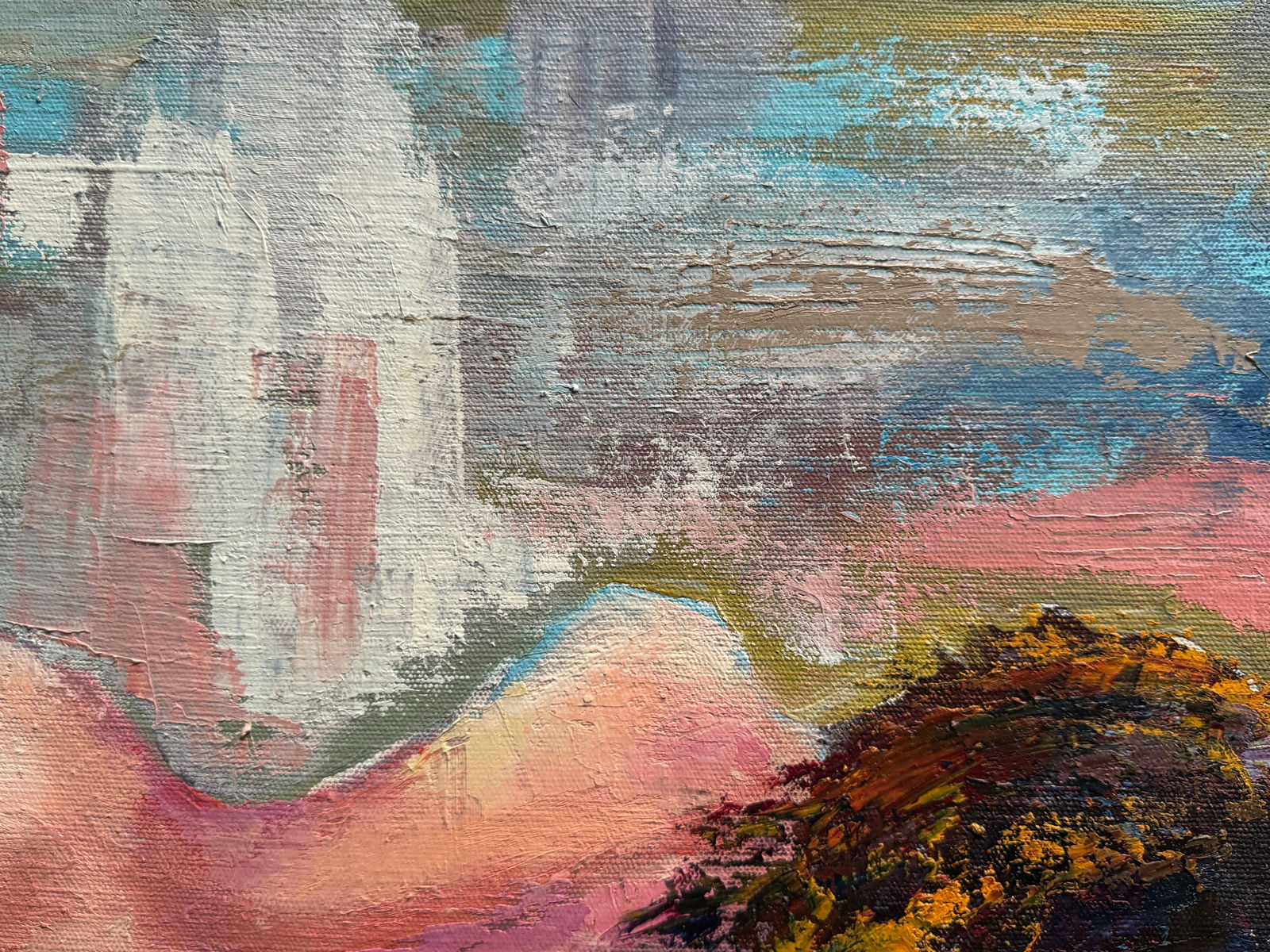 Abstract Oil painting with frame Figure K. Leonid - 8