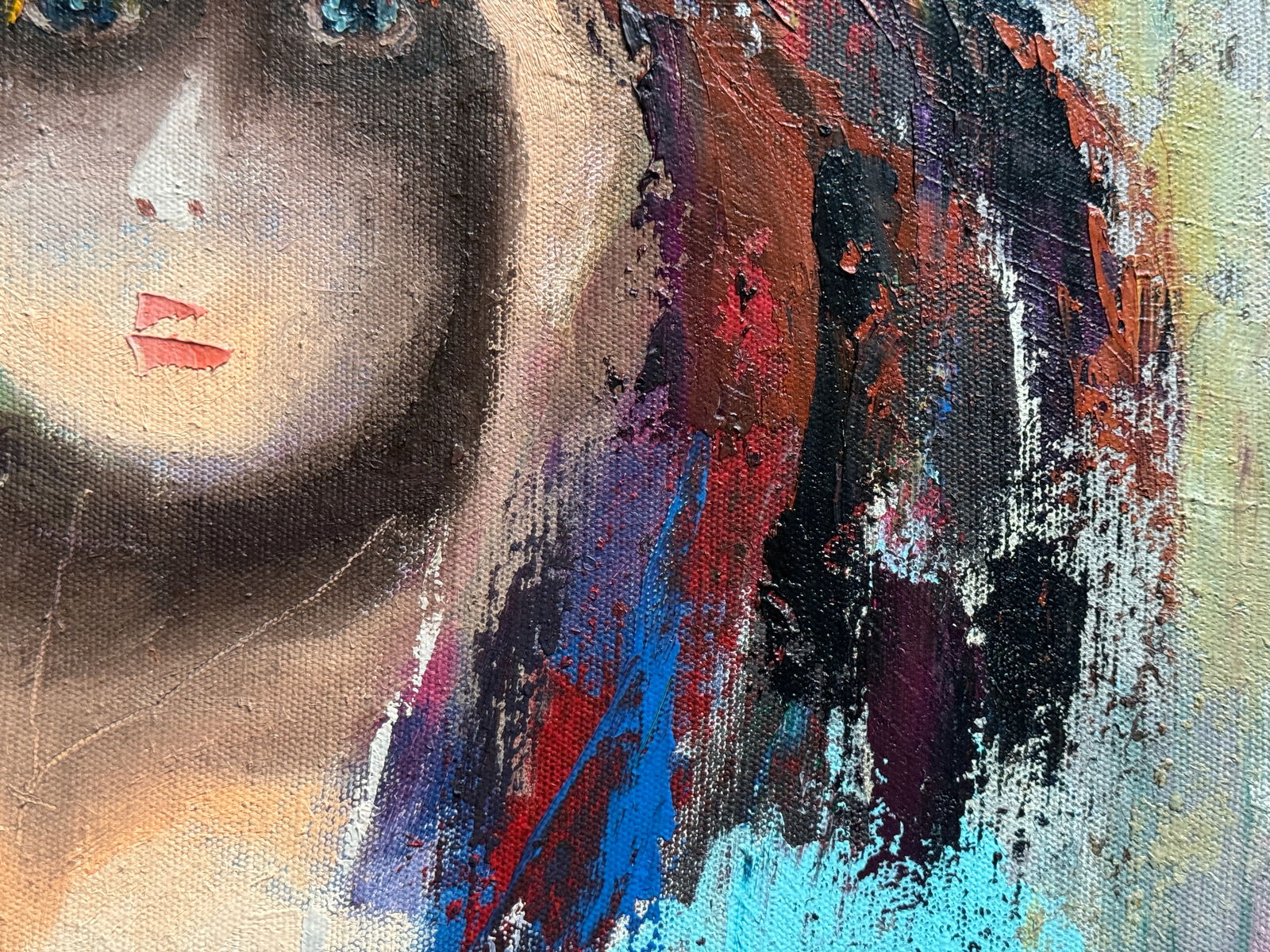 Abstract Oil painting with frame Figure K. Leonid - 8