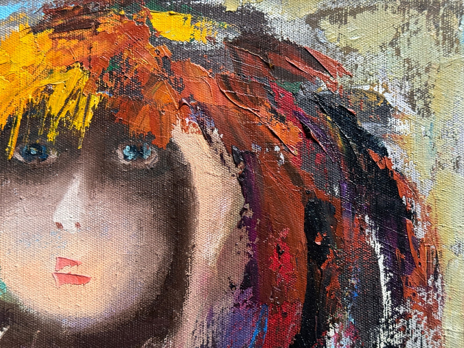 Abstract Oil painting with frame Figure K. Leonid - 9