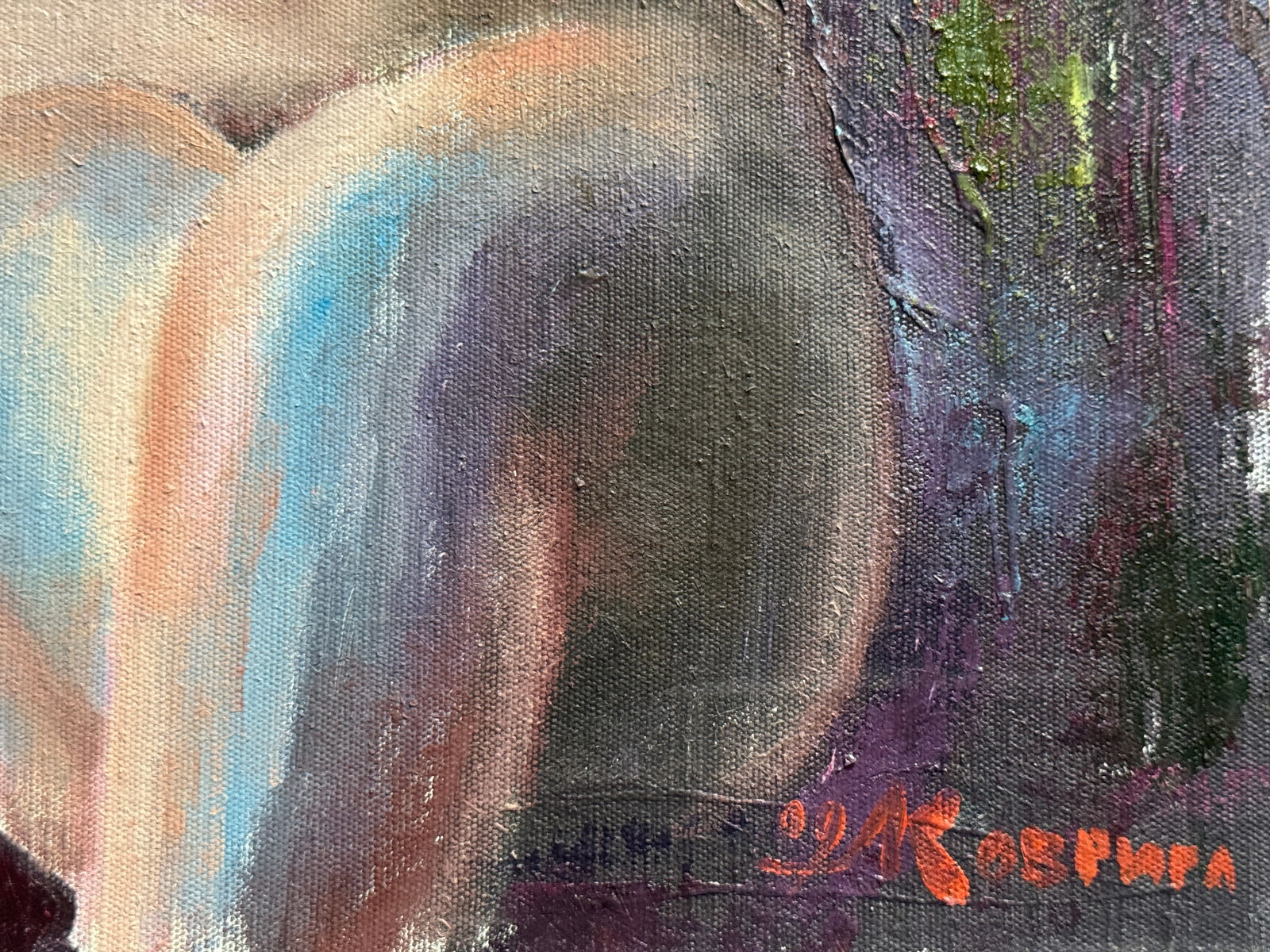 Abstract Oil painting with frame woman Figures K. Leonid - 7