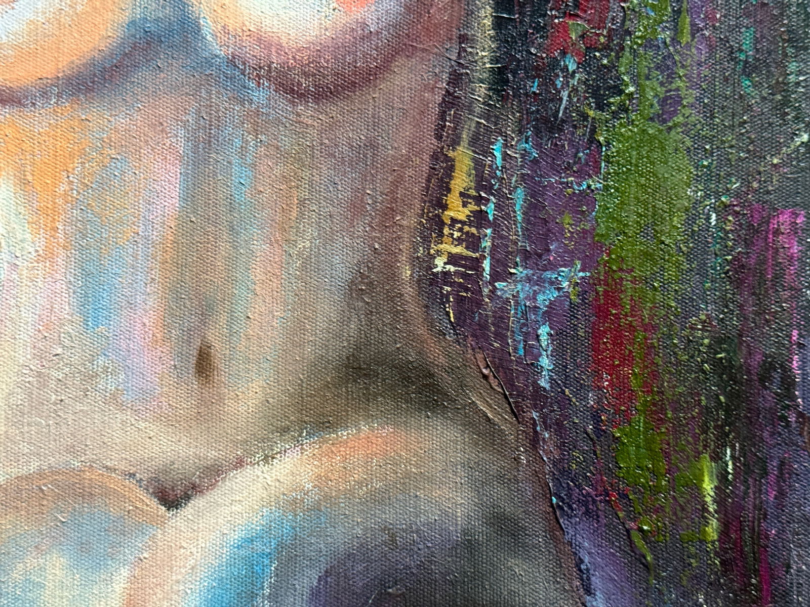 Abstract Oil painting with frame woman Figures K. Leonid - 8