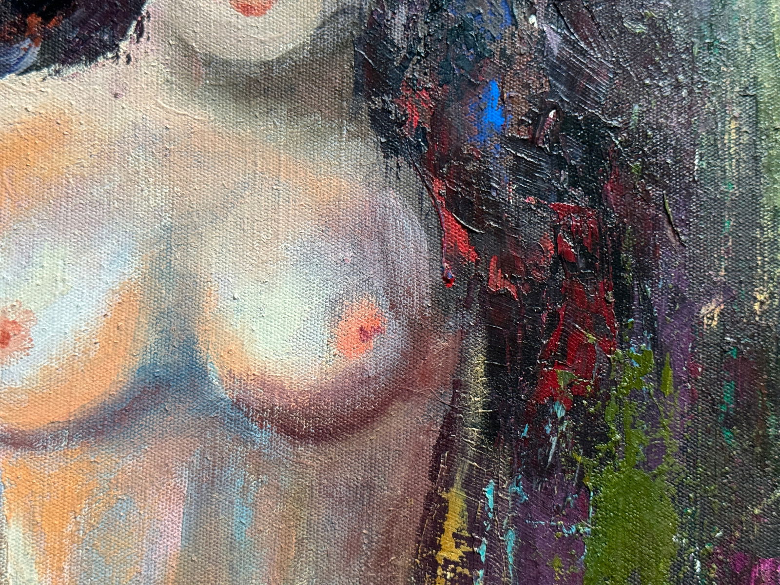 Abstract Oil painting with frame woman Figures K. Leonid - 9