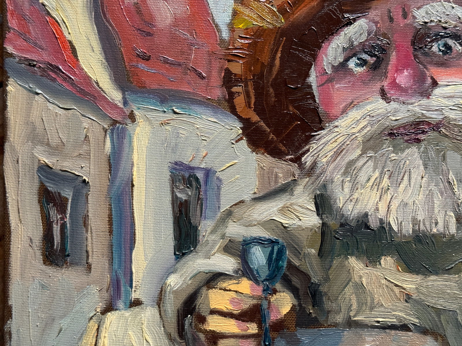 Oil painting with frame old man K. Leonid - 3