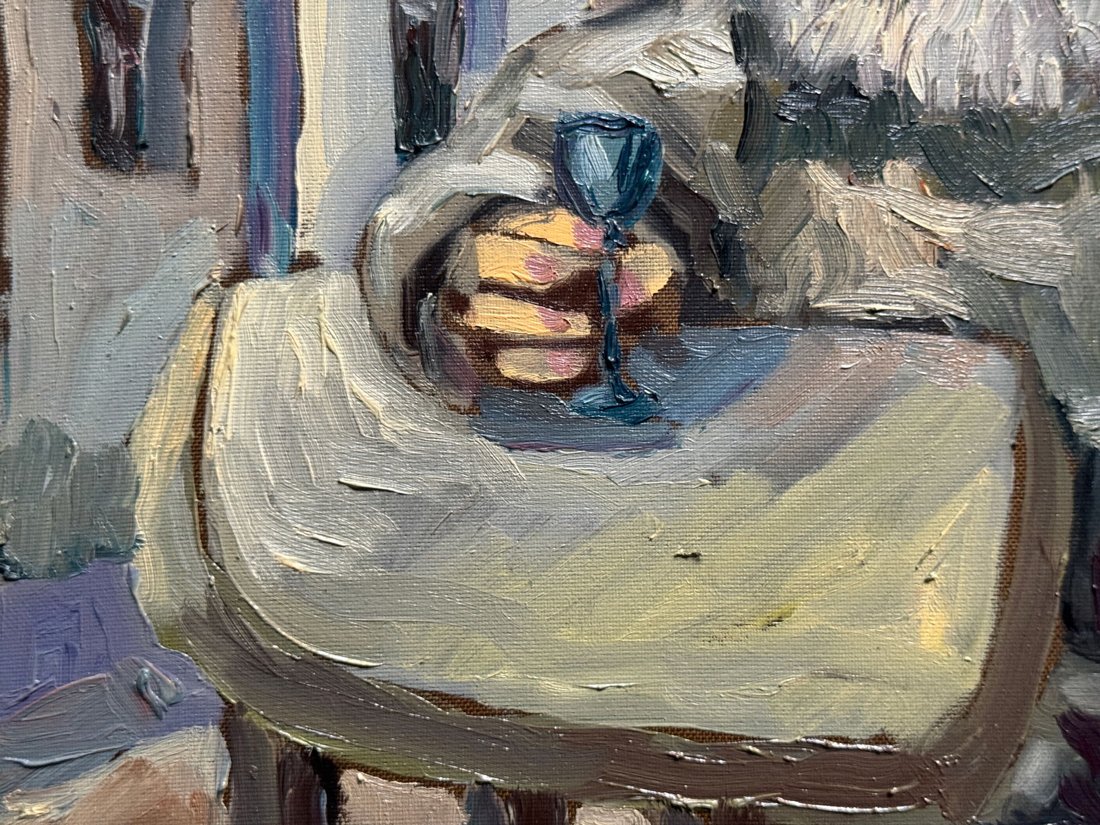 Oil painting with frame old man K. Leonid - 4