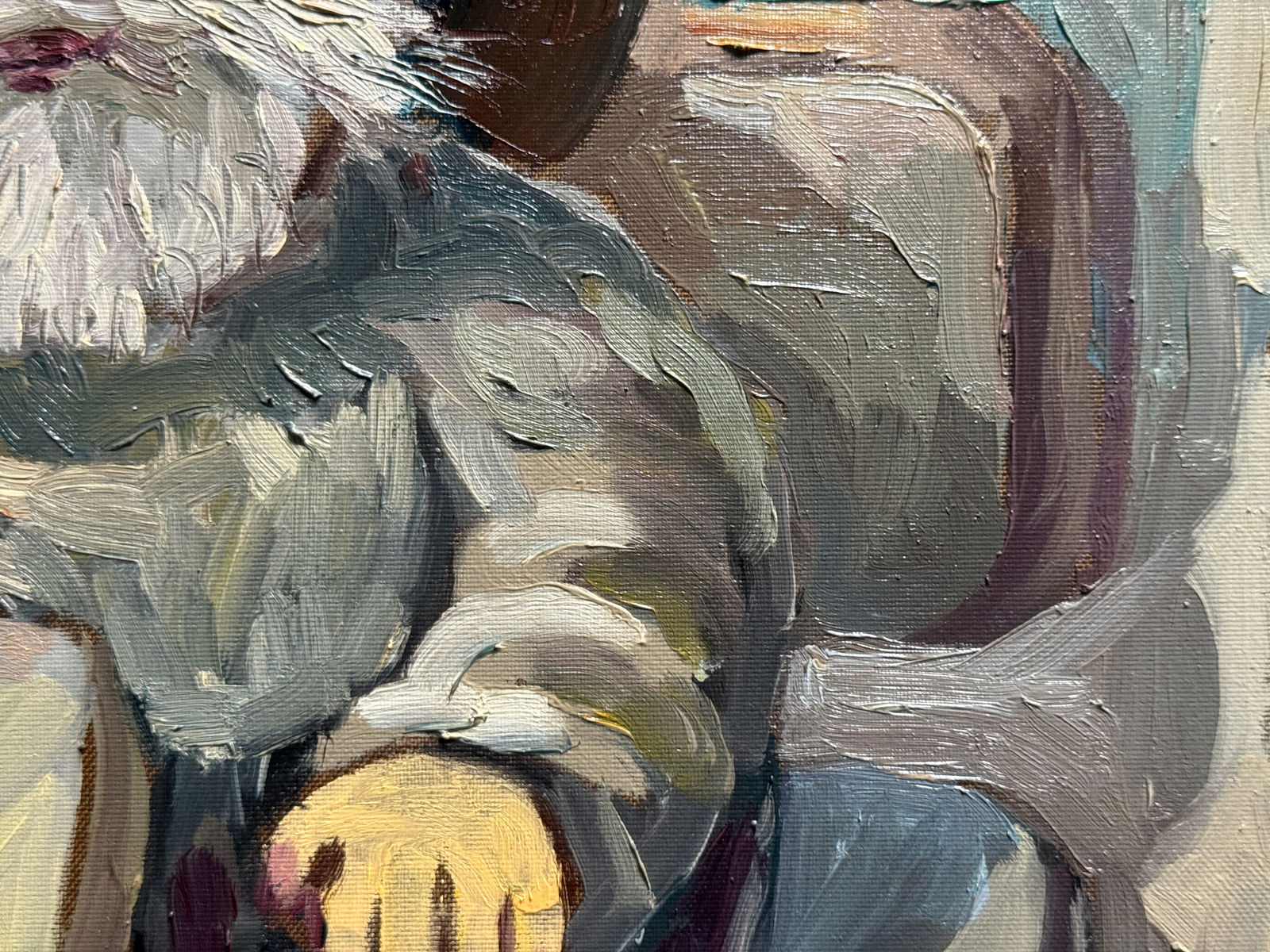 Oil painting with frame old man K. Leonid - 7