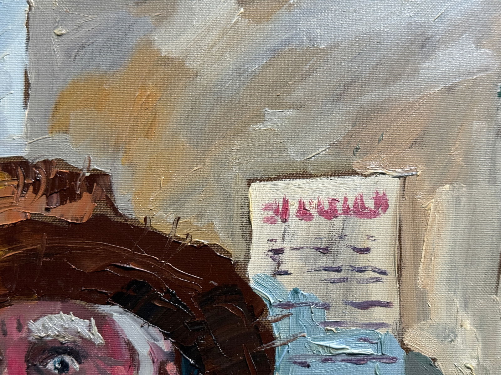 Oil painting with frame old man K. Leonid - 9