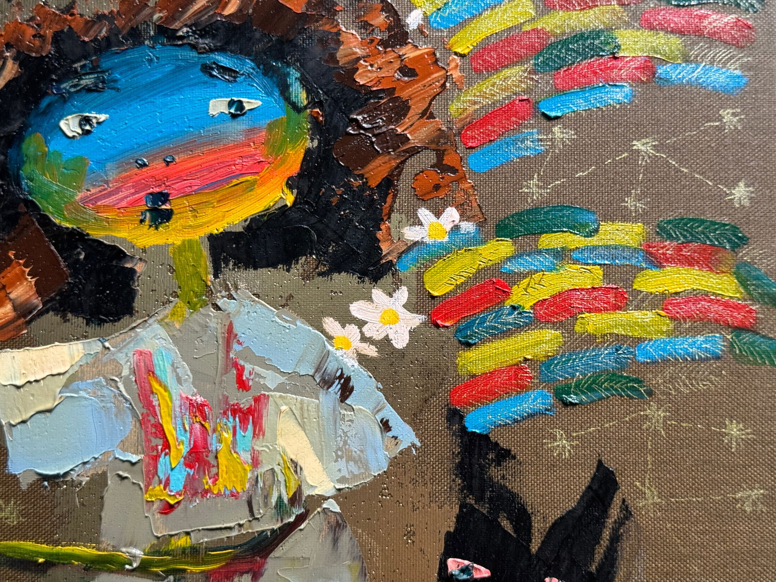 Oil painting with frame the third angel is colored K. Leonid - 9