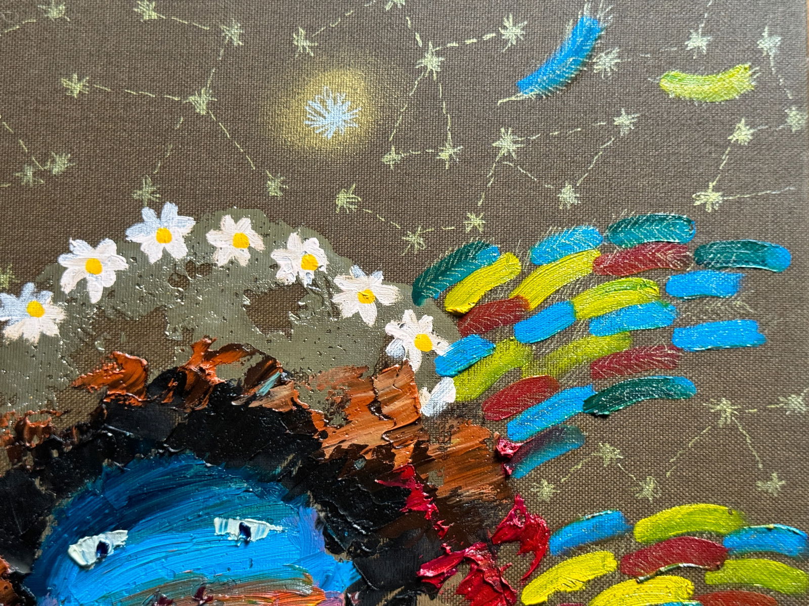 Oil painting with frame the third angel is colored K. Leonid - 9