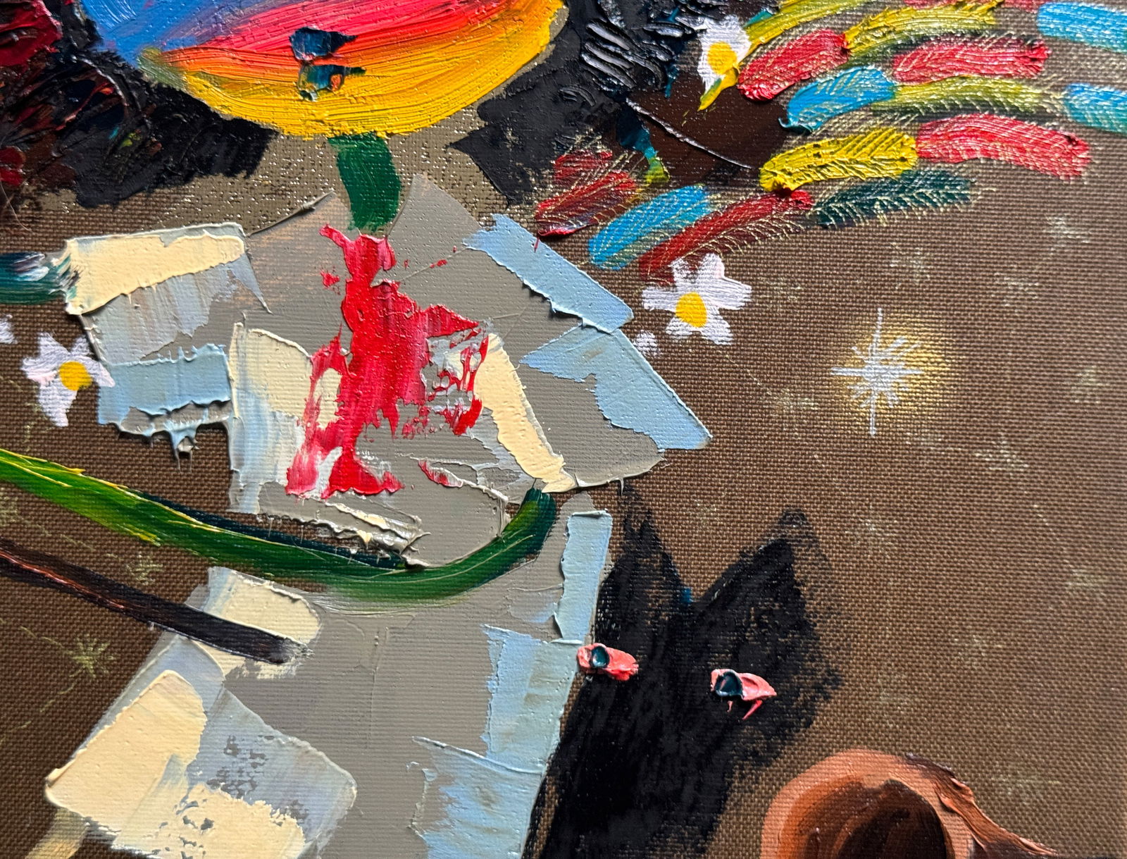 Oil painting with frame the third angel is colored K. Leonid - 6