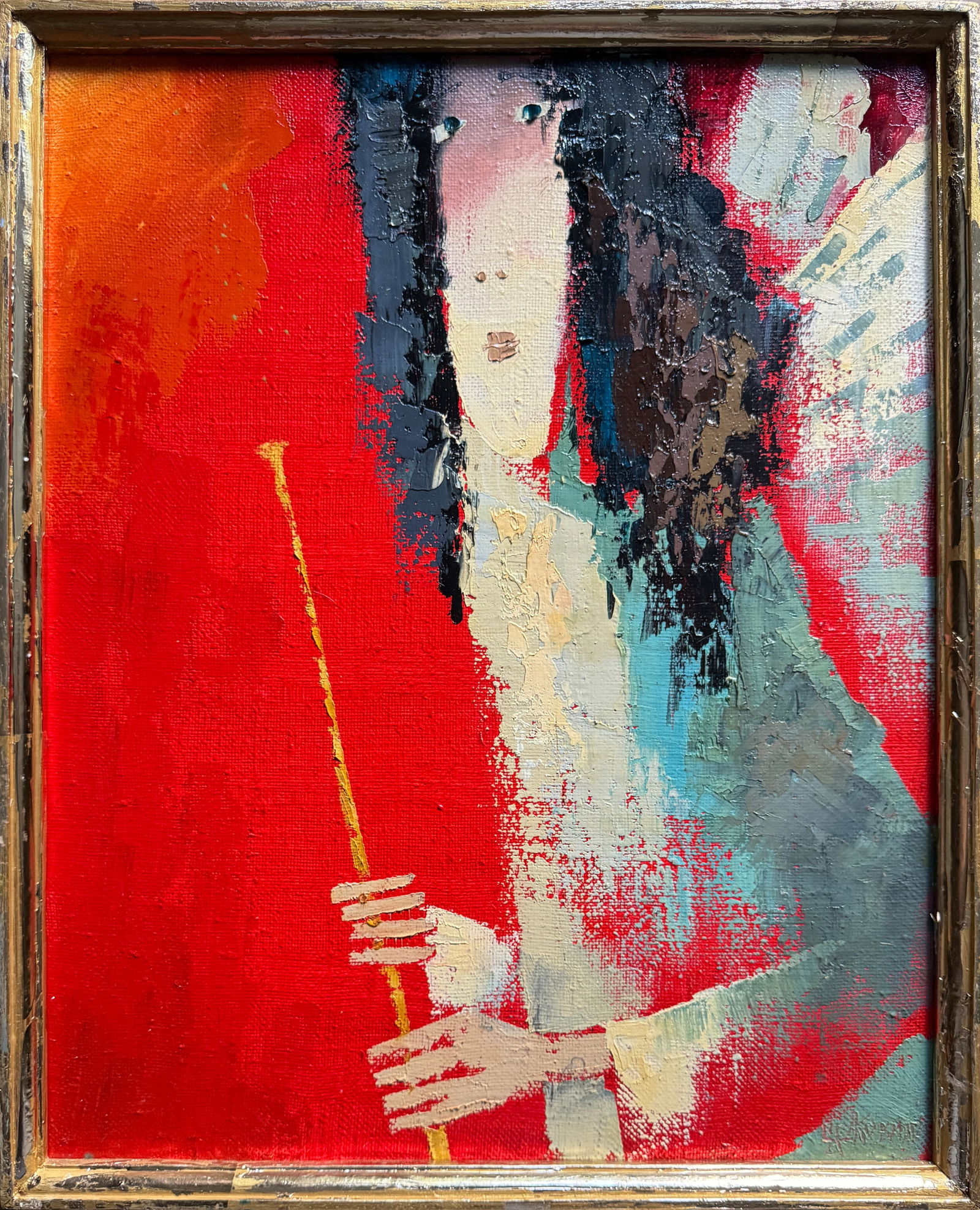Abstract Oil painting with frame The third angel K. Leonid (1 of 11)