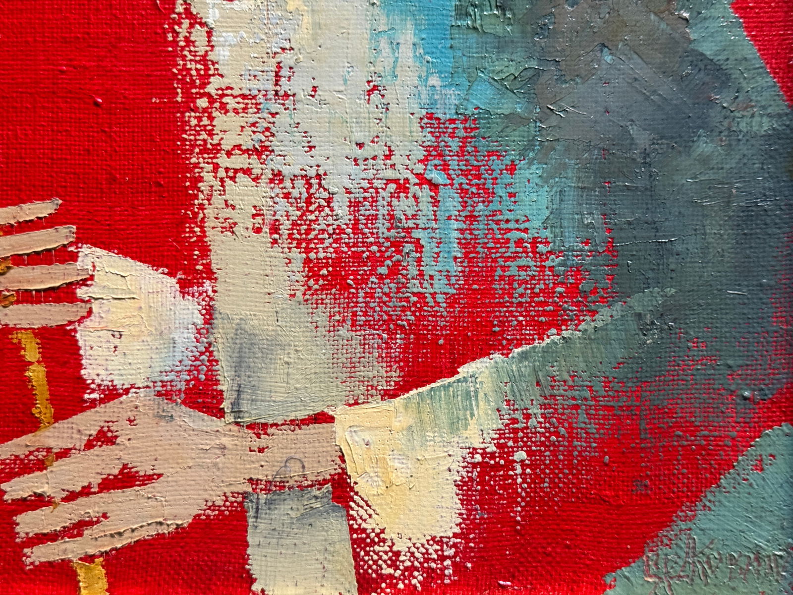 Abstract Oil painting with frame The third angel K. Leonid - 6