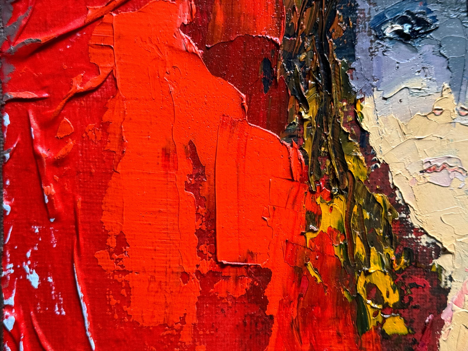 Abstract Oil painting with frame Female portrait K. Leonid - 4