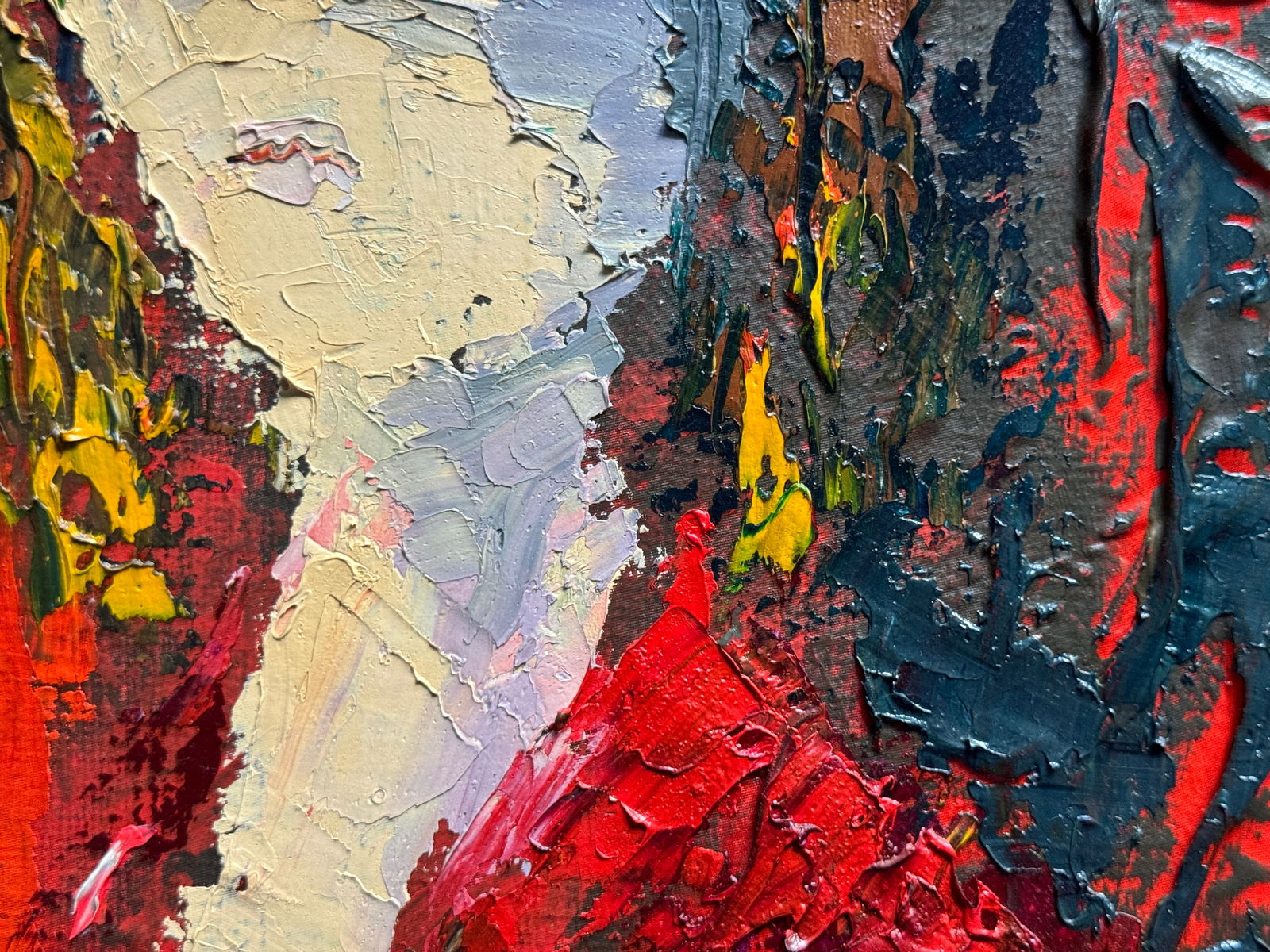 Abstract Oil painting with frame Female portrait K. Leonid - 8