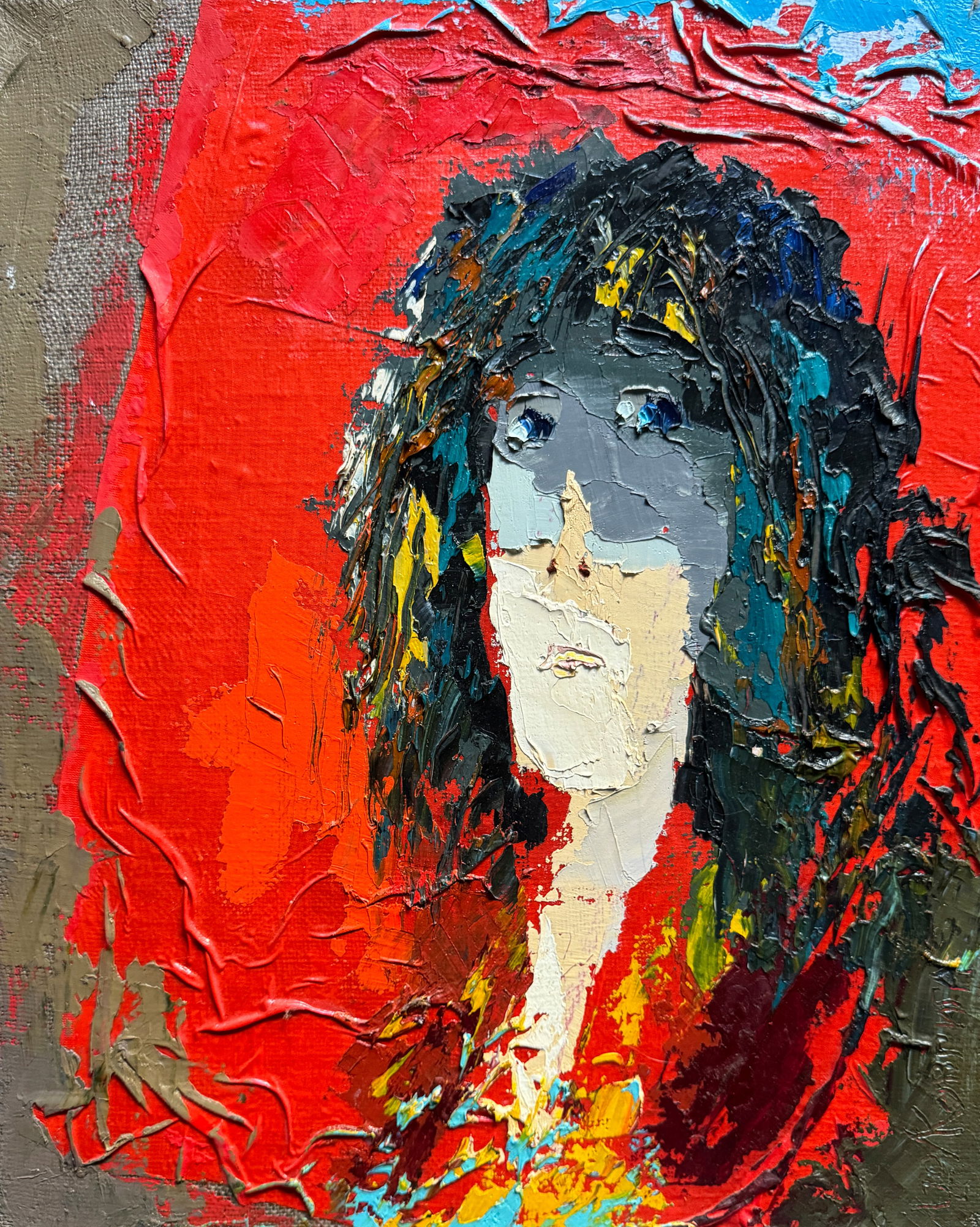 Abstract Oil painting with frame Female portrait K. Leonid: Title: Abstract Oil painting with frame Female portrait K. Leonid Description: 1150KK Painter: K. Leonid Size: 50x40 cm/ 19.68x15.74 inches Components: oil, canvas Original painting CONDITION: exellen