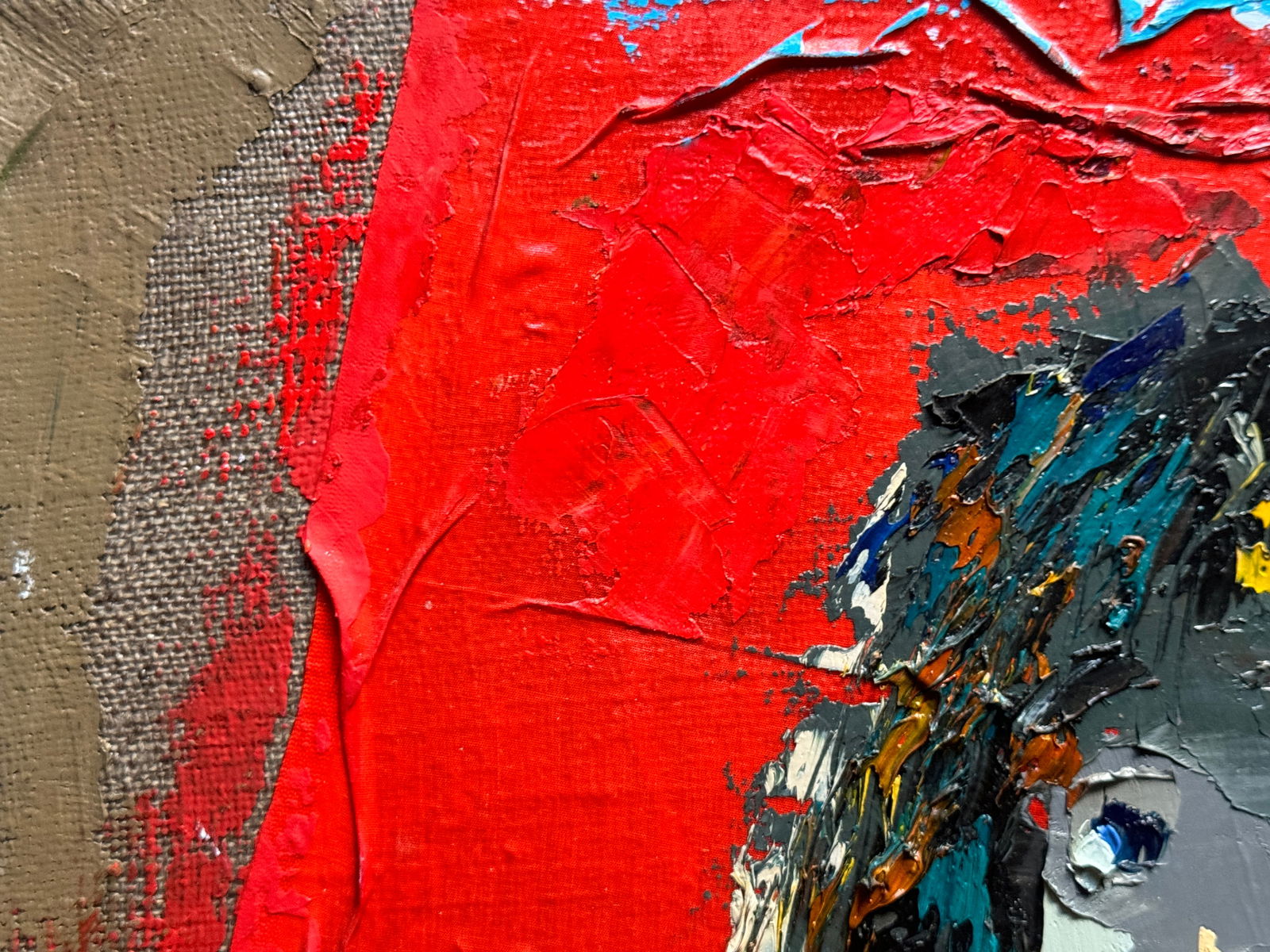 Abstract Oil painting with frame Female portrait K. Leonid - 2