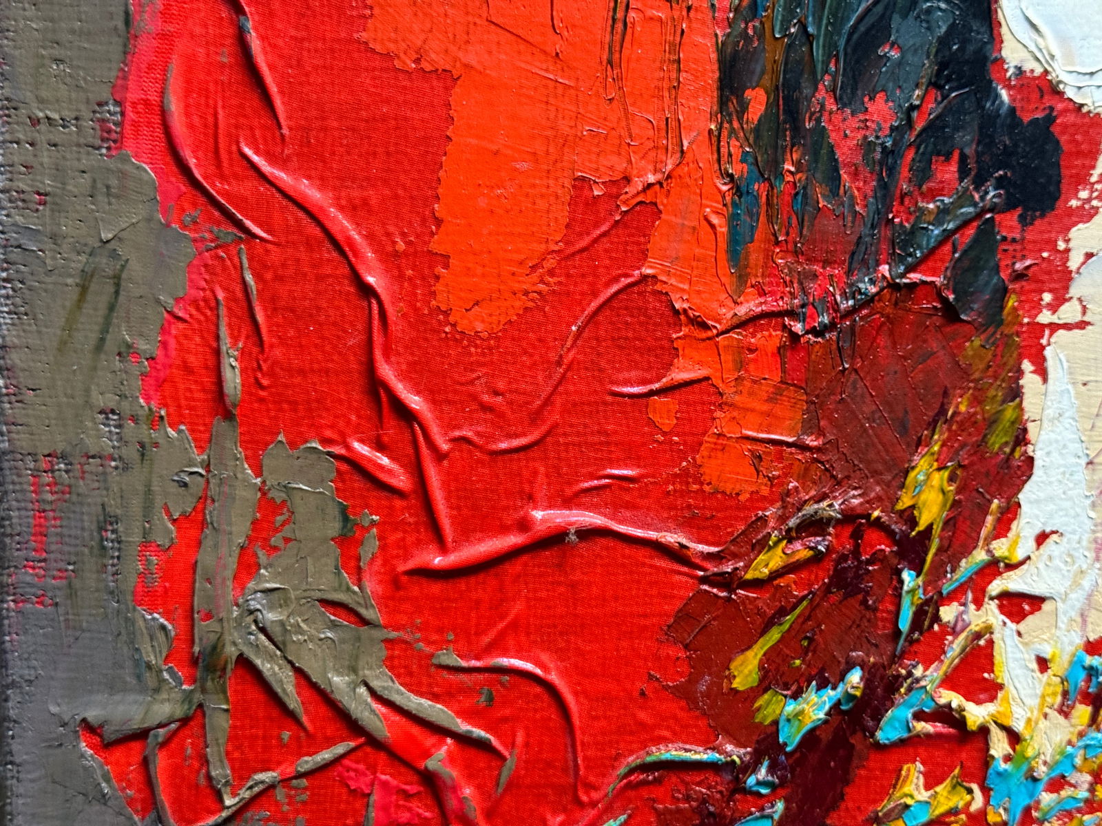 Abstract Oil painting with frame Female portrait K. Leonid - 4