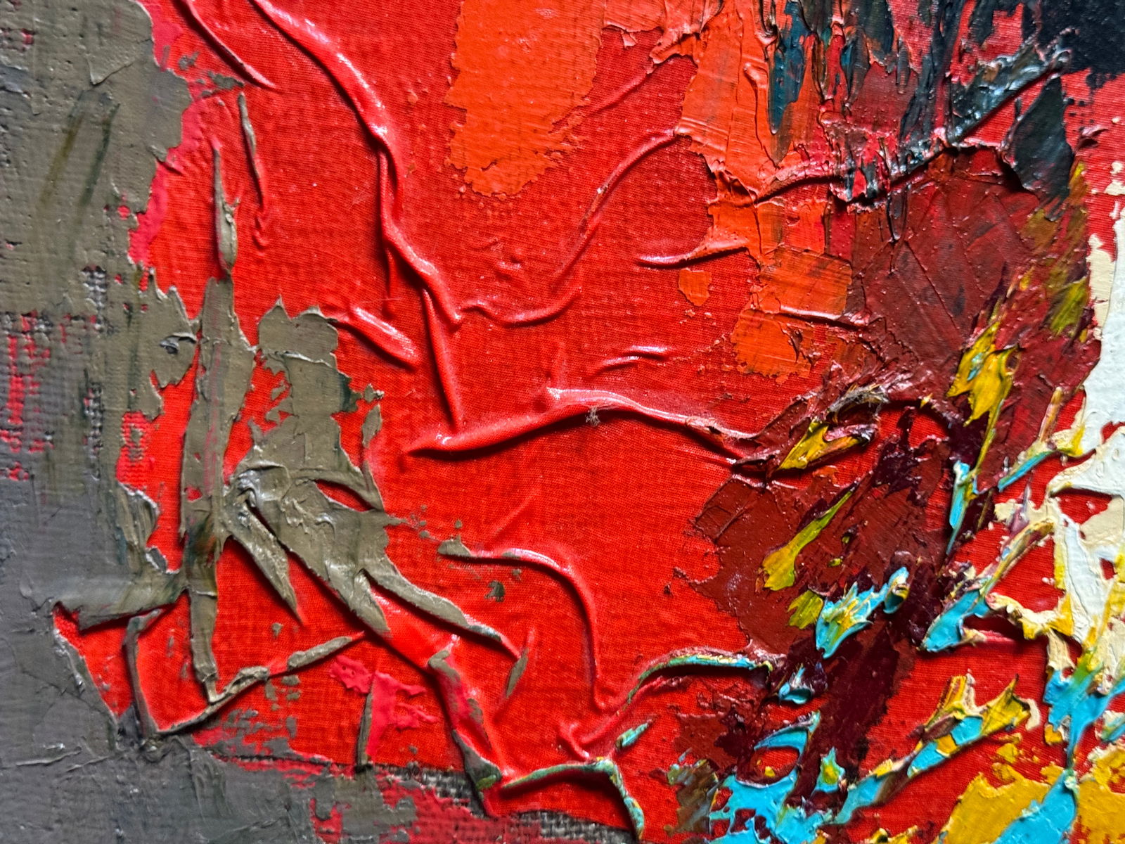 Abstract Oil painting with frame Female portrait K. Leonid - 5