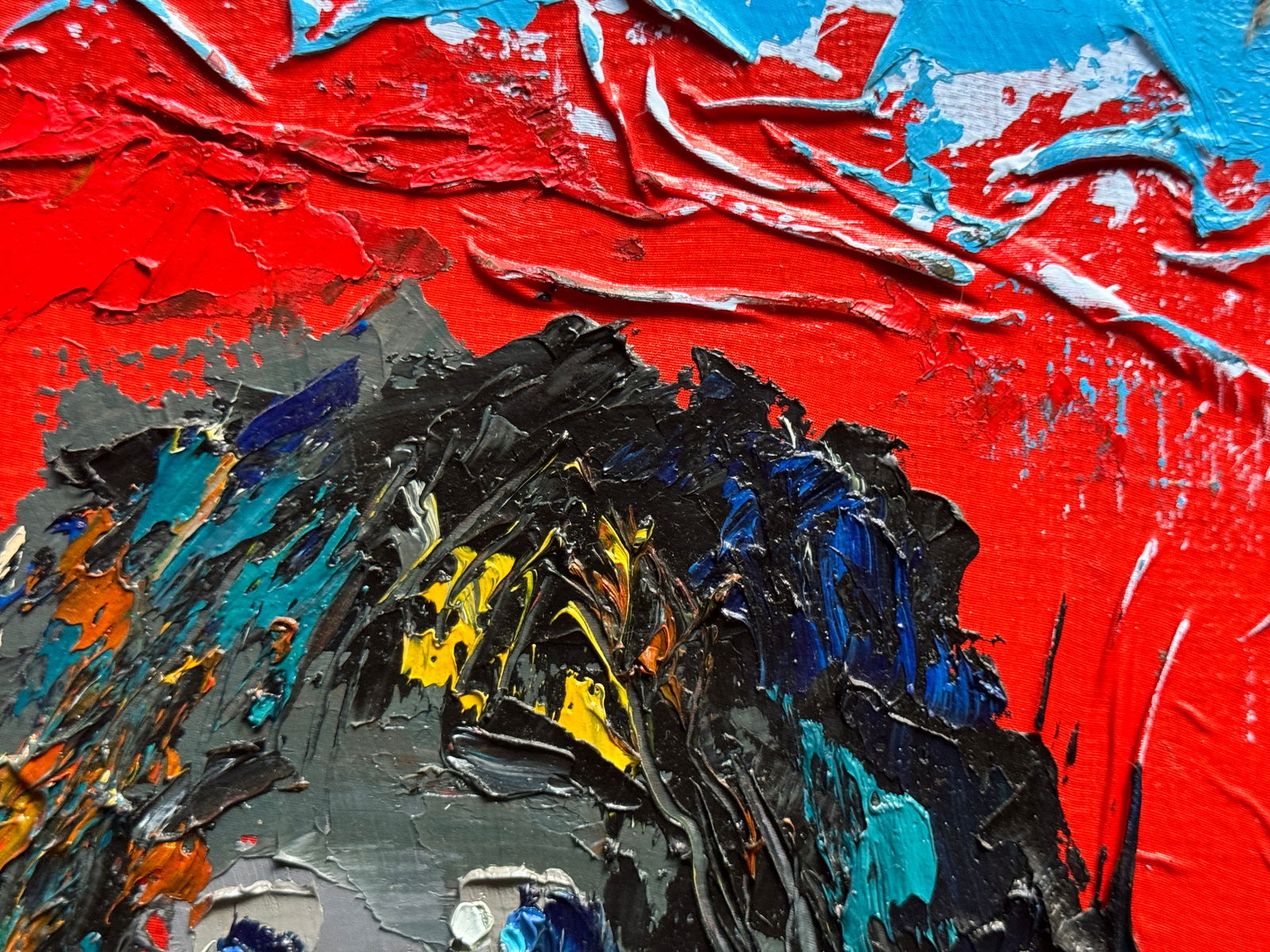 Abstract Oil painting with frame Female portrait K. Leonid - 9