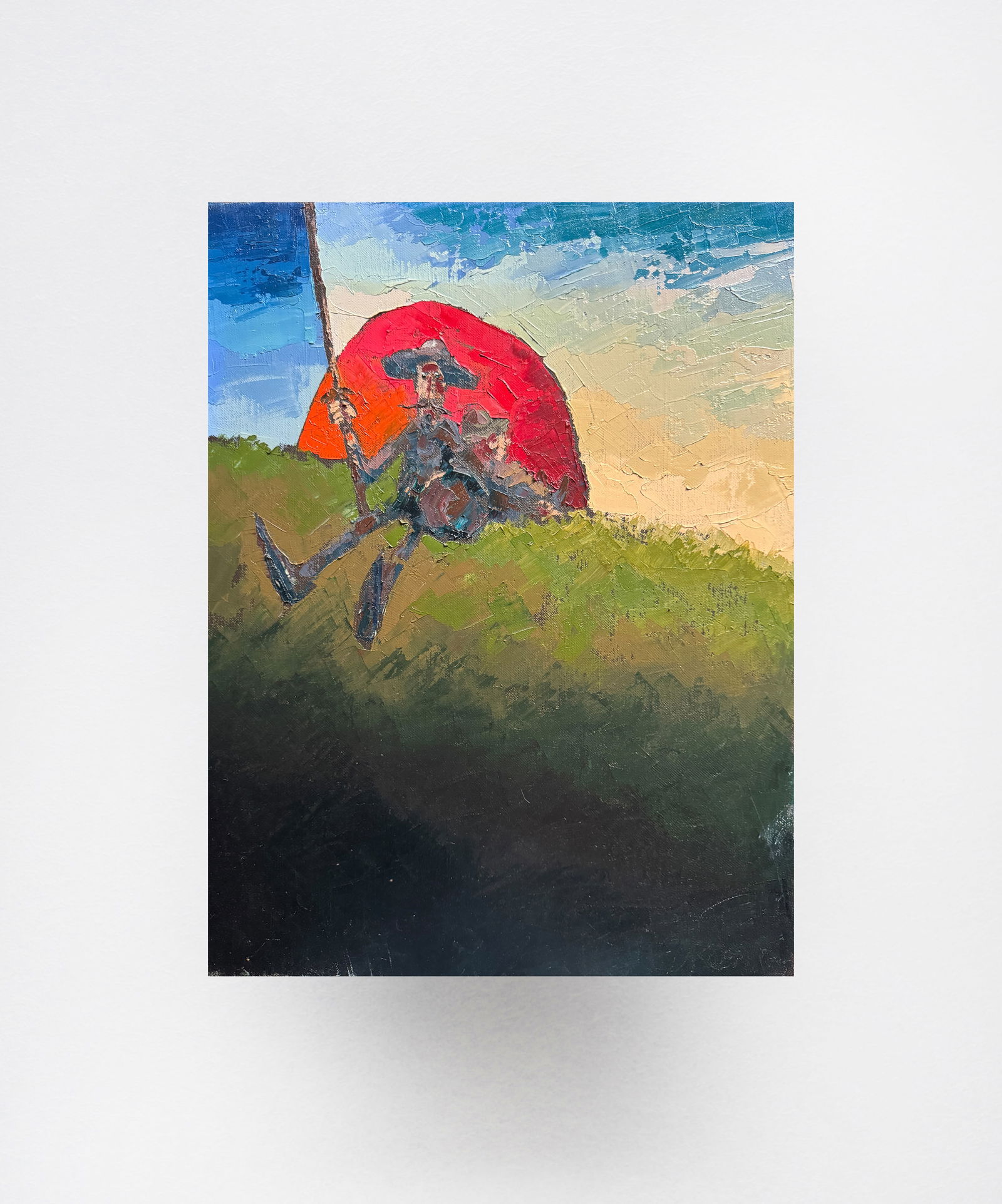 Oil painting with frame Don Quixote K. Leonid - 12