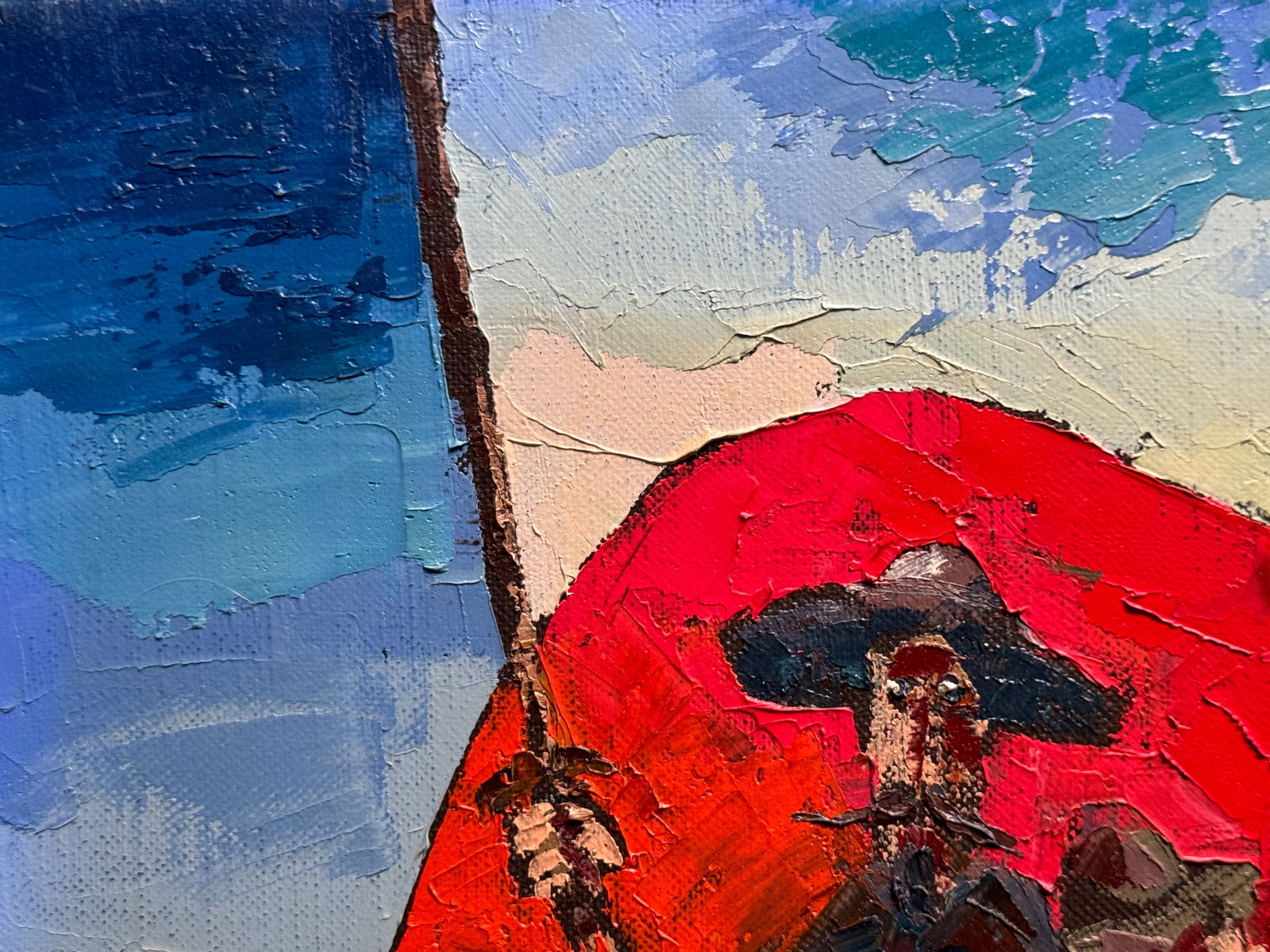 Oil painting with frame Don Quixote K. Leonid - 2