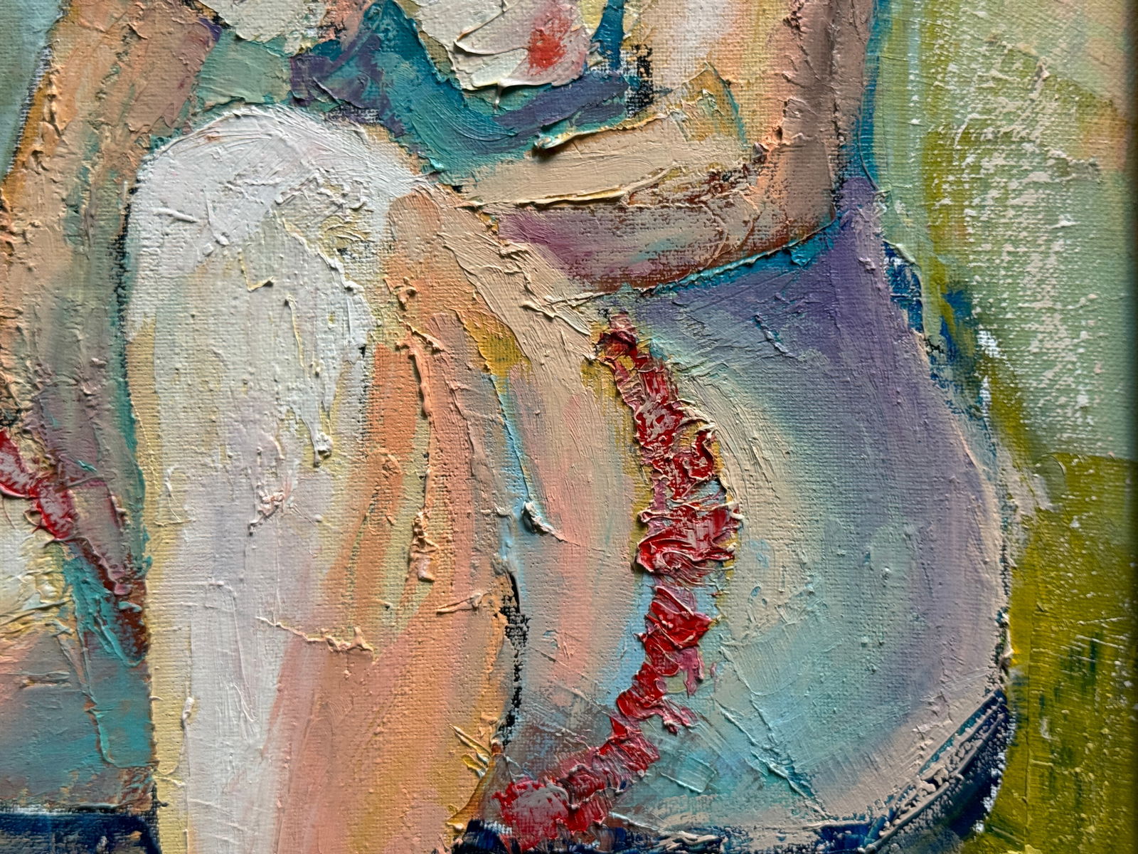 Abstract Oil painting with frame Nu K. Leonid - 7