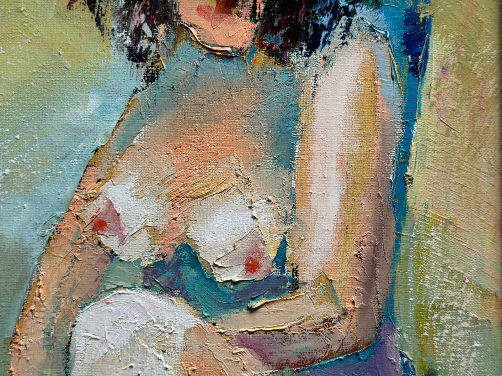 Abstract Oil painting with frame Nu K. Leonid - 8