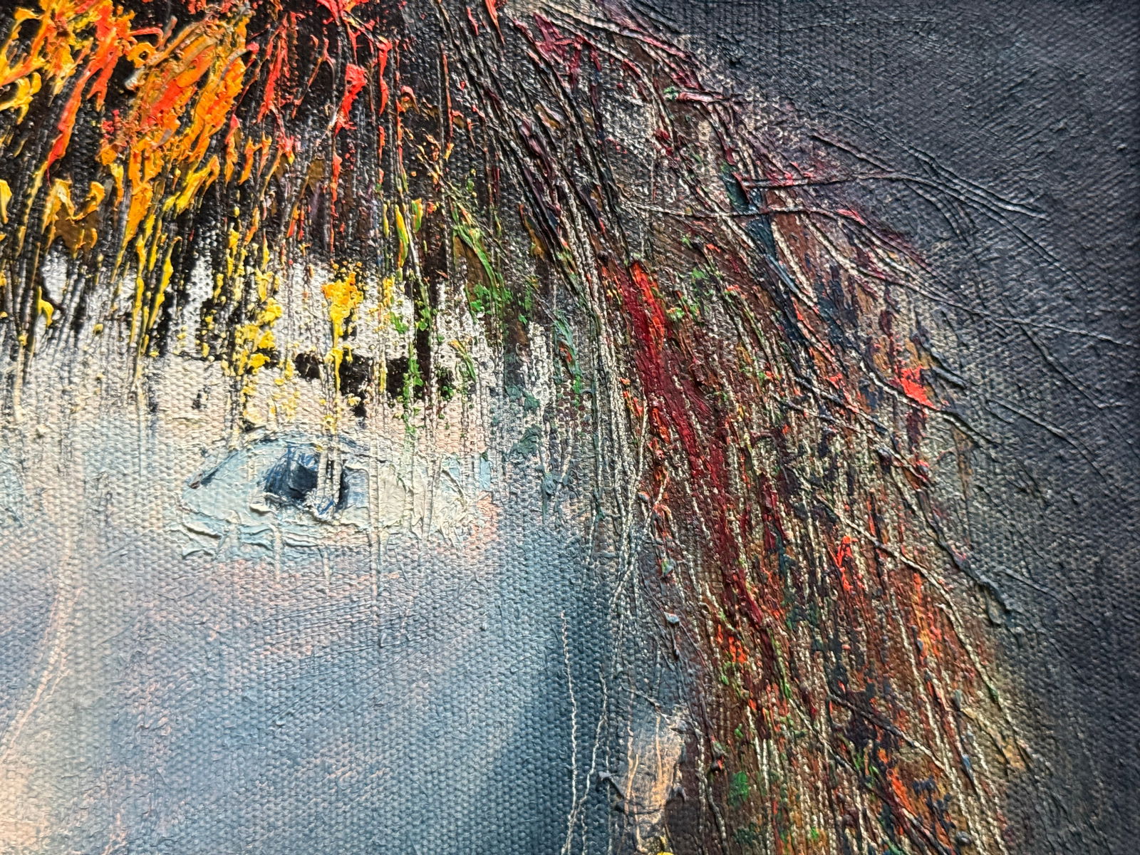 Abstract Oil painting with portrait K. Leonid - 11