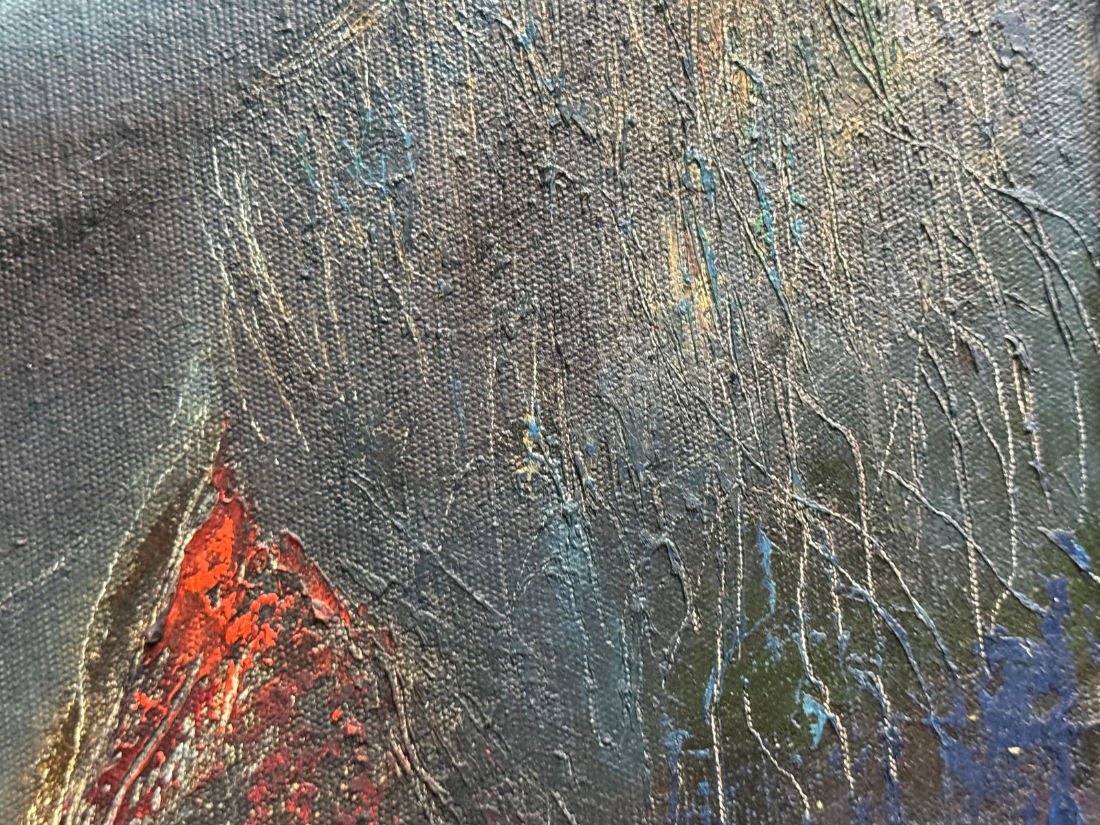 Abstract Oil painting with portrait K. Leonid - 13