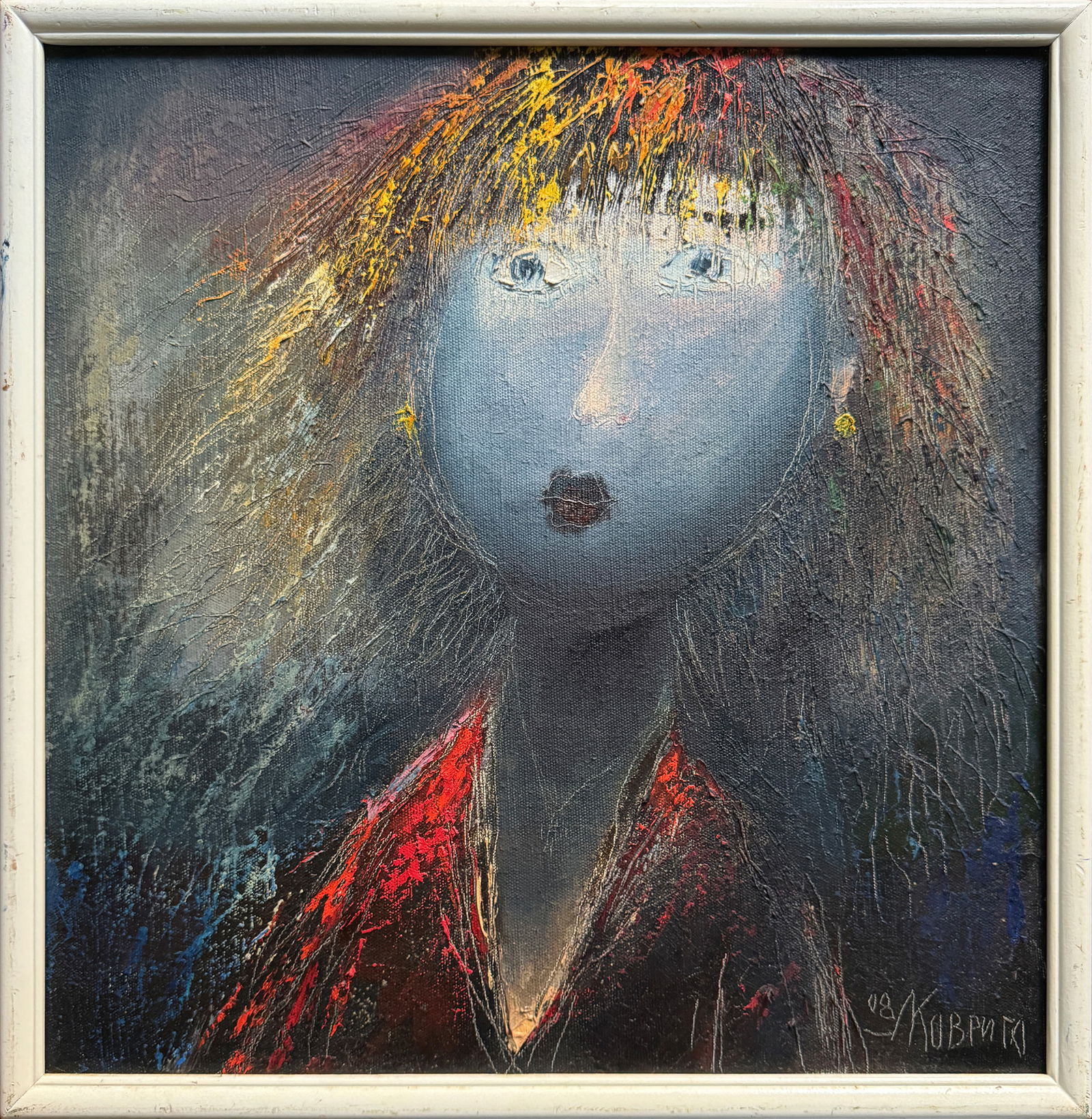 Abstract Oil painting with portrait K. Leonid: Title: Abstract Oil painting with portrait K. Leonid Description: 1176KK Painter: K. Leonid Size: 50x50 cm/ 19.68x19.68 inches Components: oil, canvas Original painting CONDITION: exellent ERA:2008ART